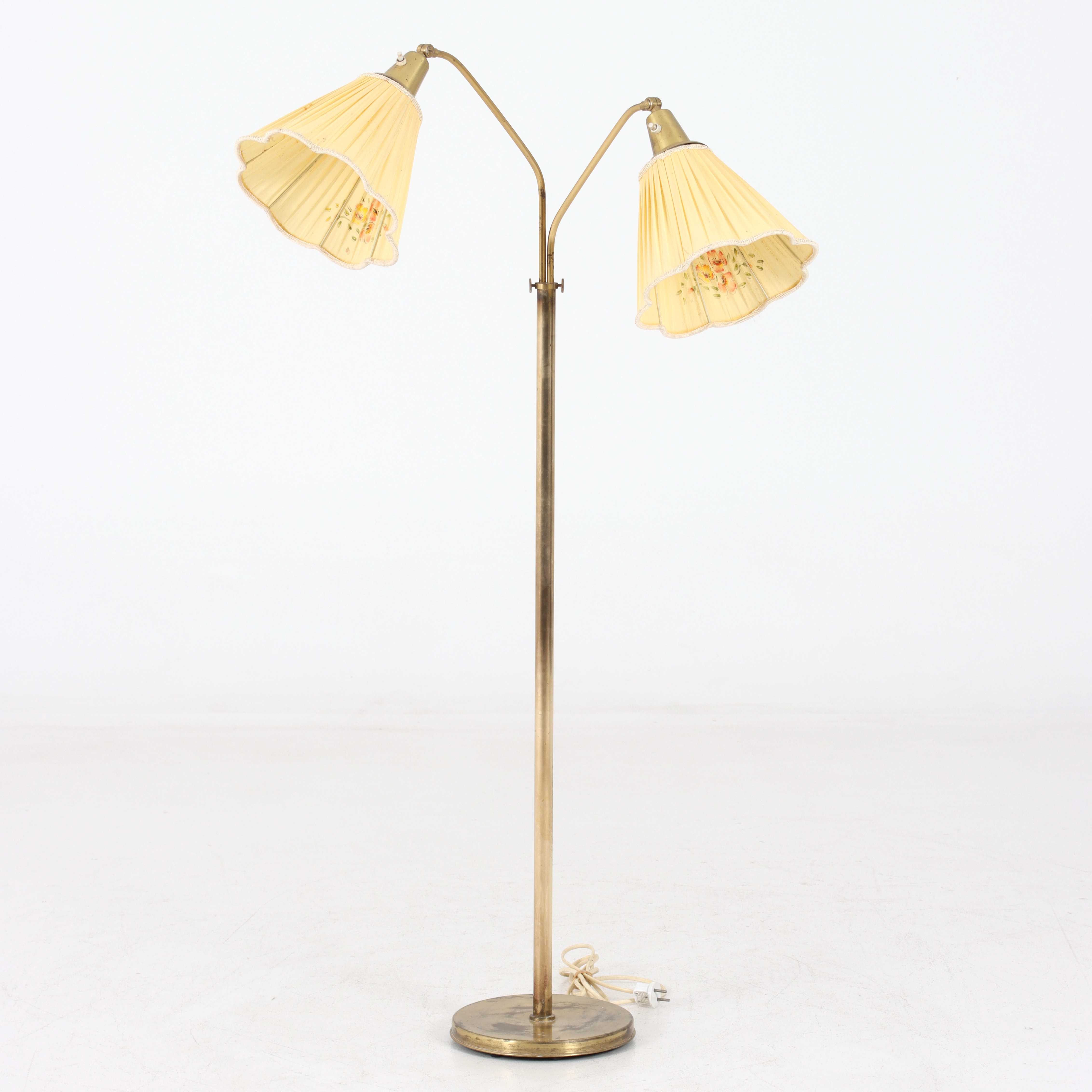 GOLVLAMPA, mässing, 1900-talets mitt.