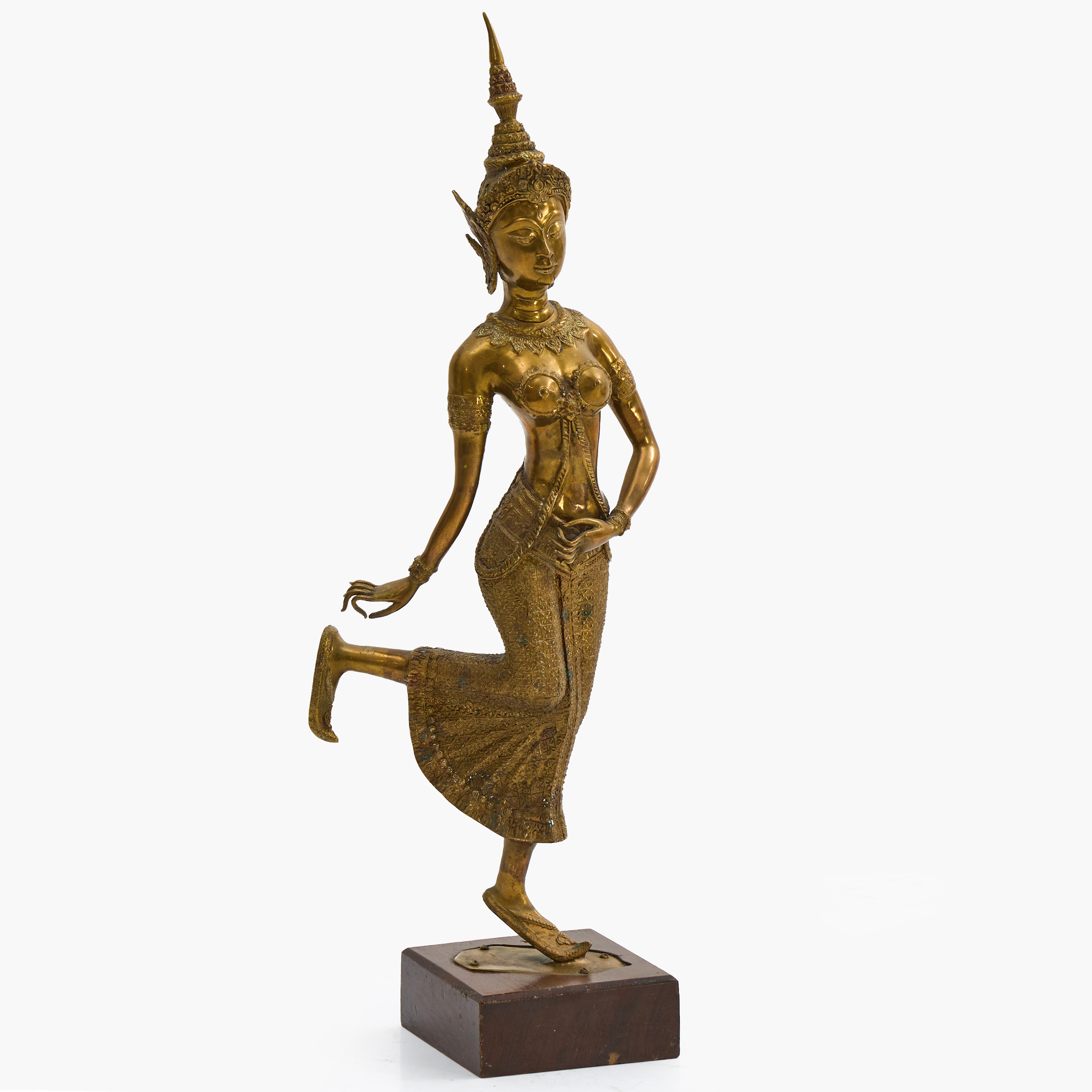 TEMPELSKULPTUR, Dansös, Thailand 1900-tal, brons.