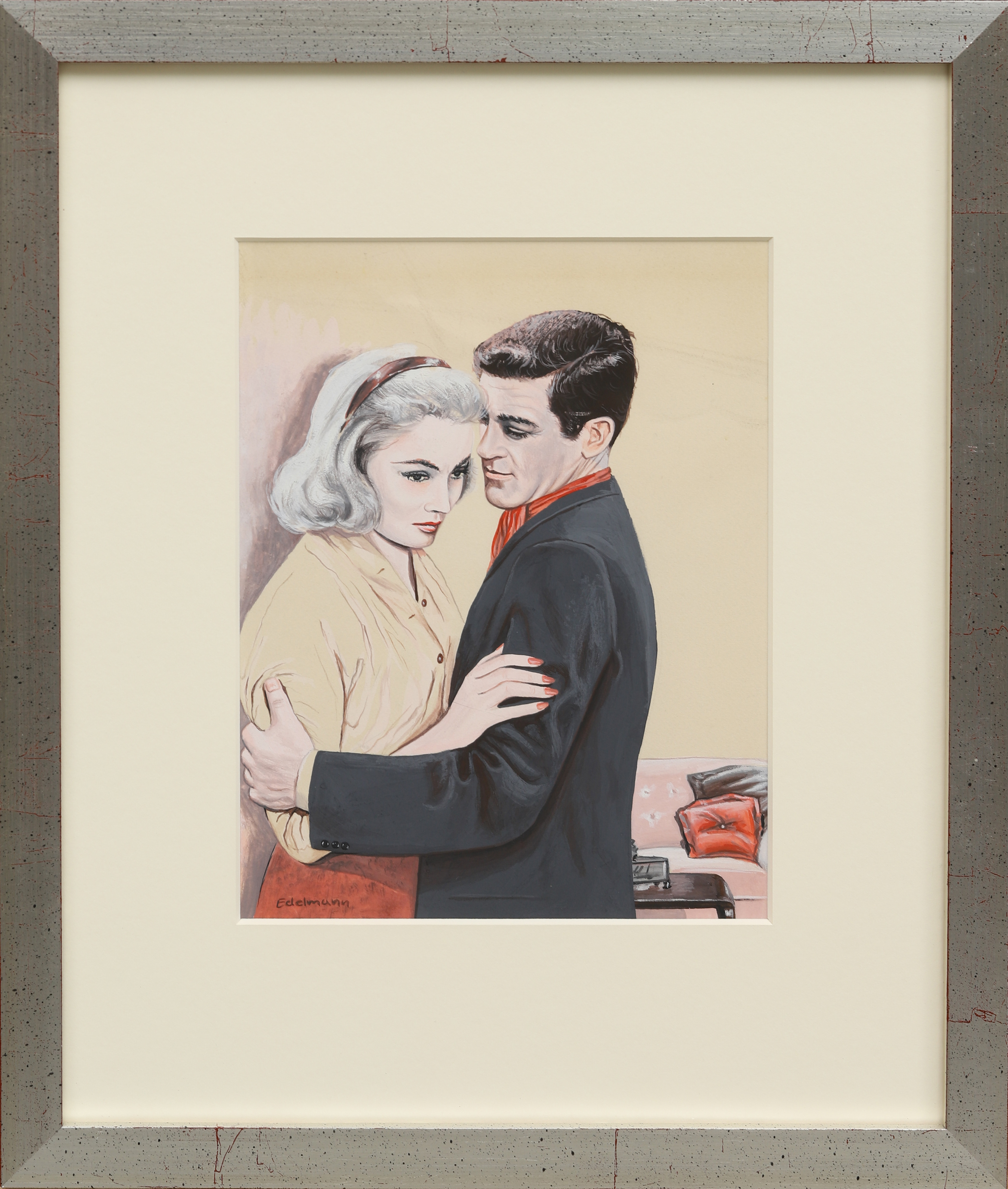 YRJÖ EDELMANN. Man och kvinna, gouache, signerad.