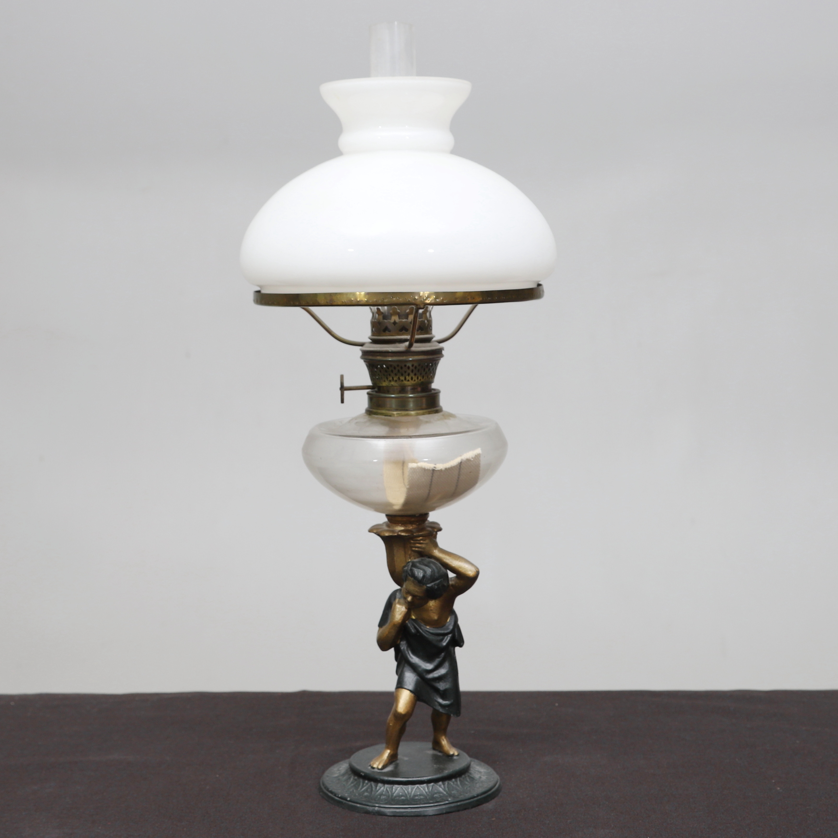BORDSFOTOGENLAMPA, glas och metall, Wild & Wessel, 1800-talets senare del.