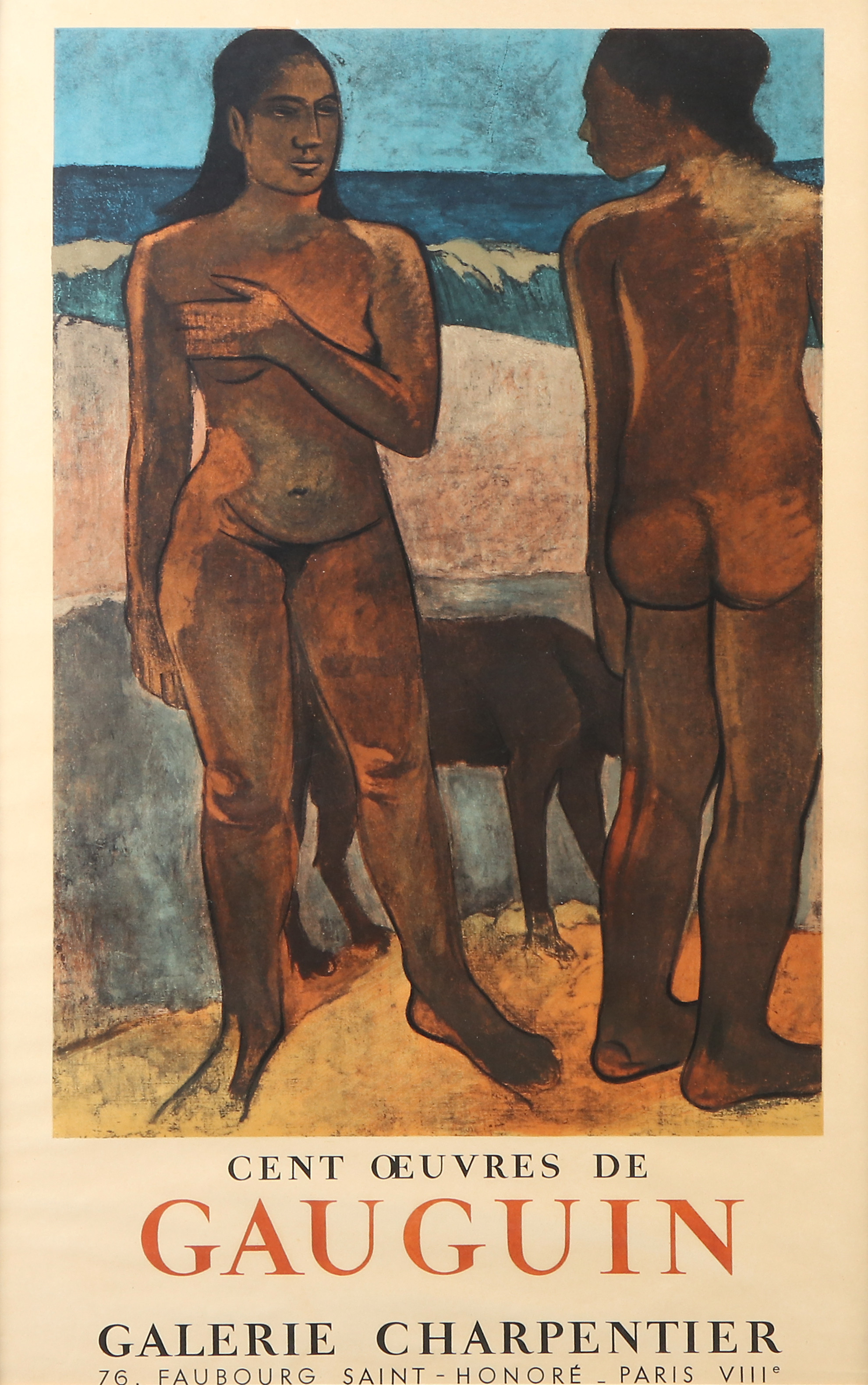 PAUL GAUGUIN. Litograferad utställningsaffisch. Galerie Charpentier.