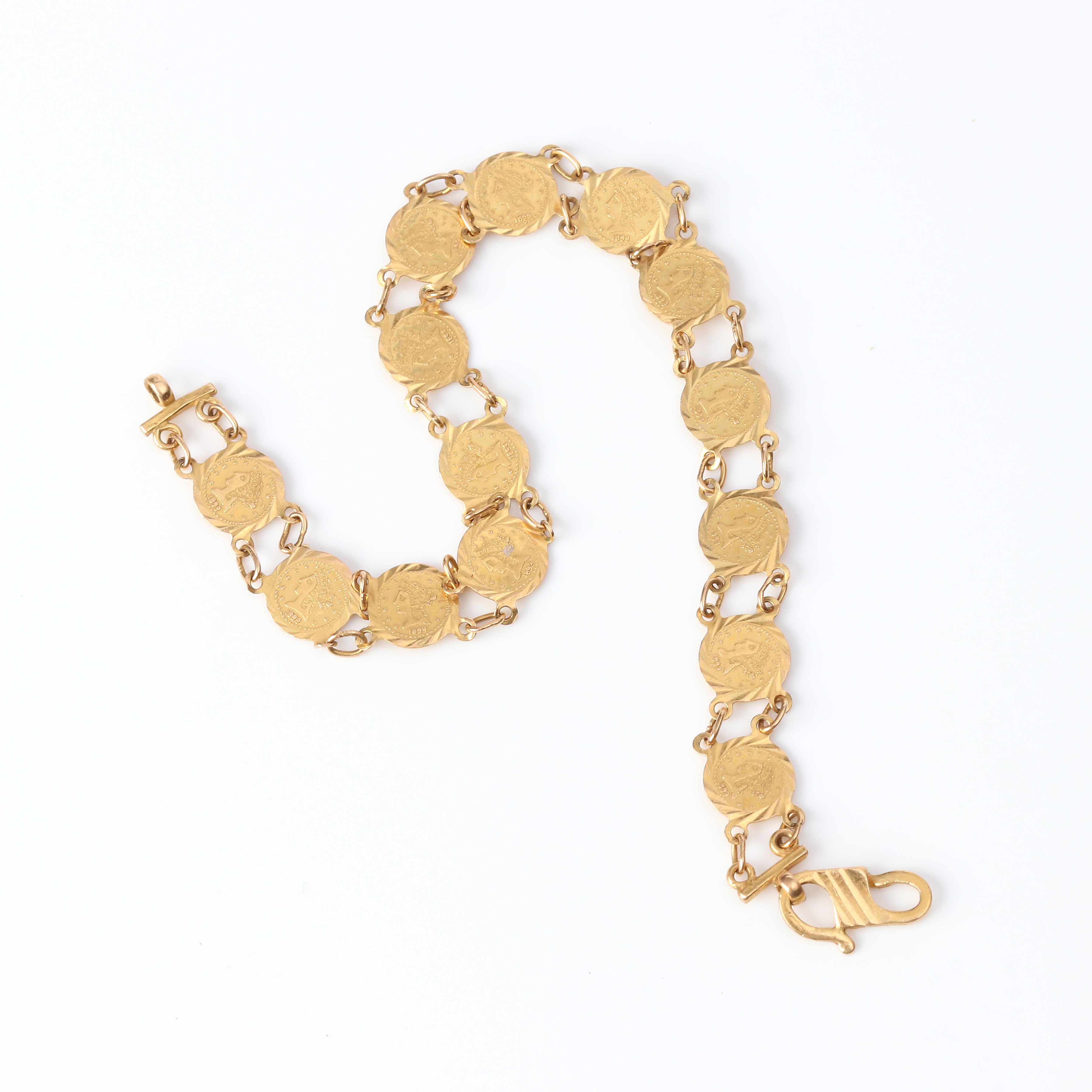 ARMBAND. Ca 21k guld, totalvikt ca 5,7 gram.