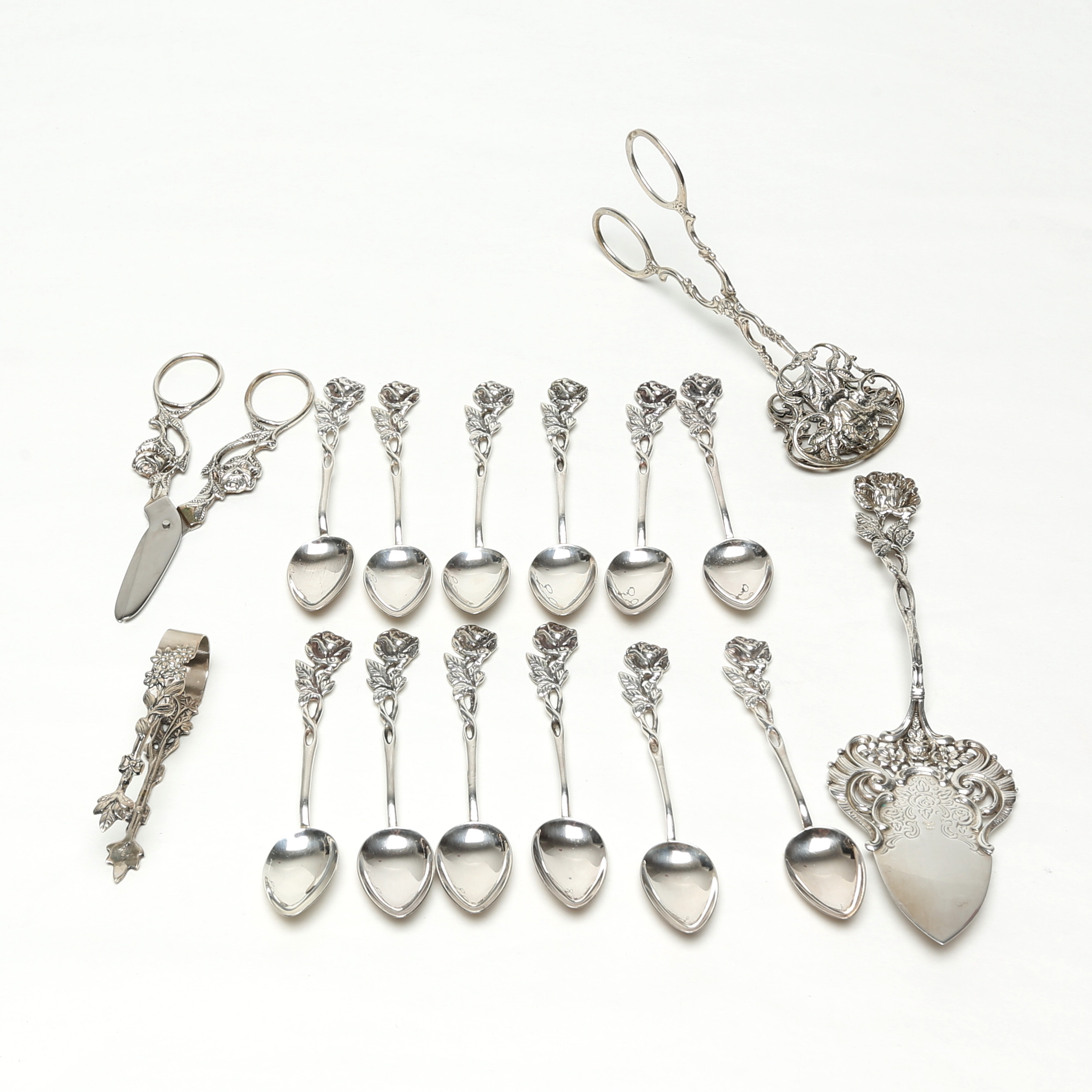BESTICKDELAR, 16 st, silver.
