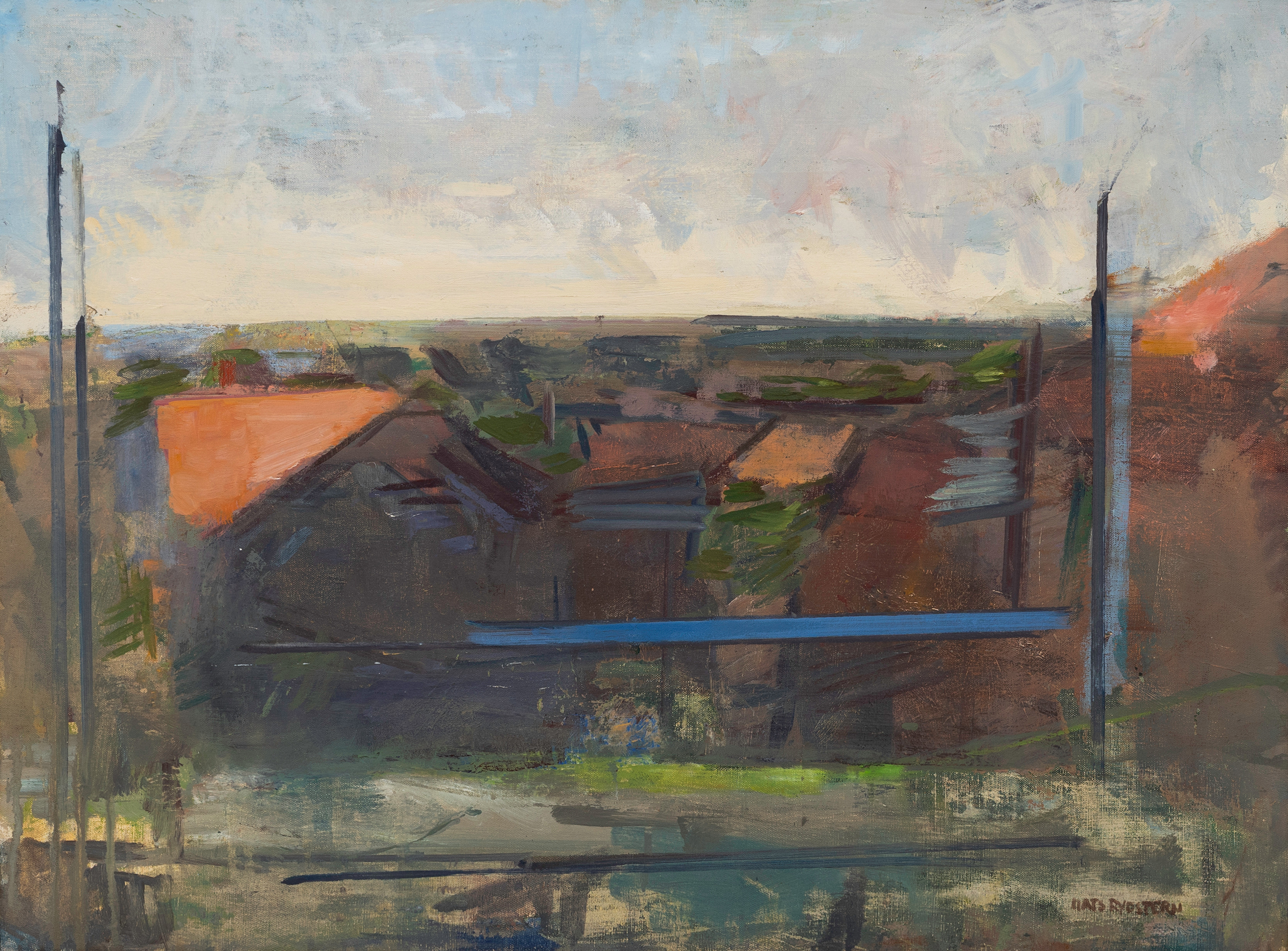 MATS RYDSTERN. "Ateljeutsikt", olja på duk, signerad, daterad à tergo, 1986-87.