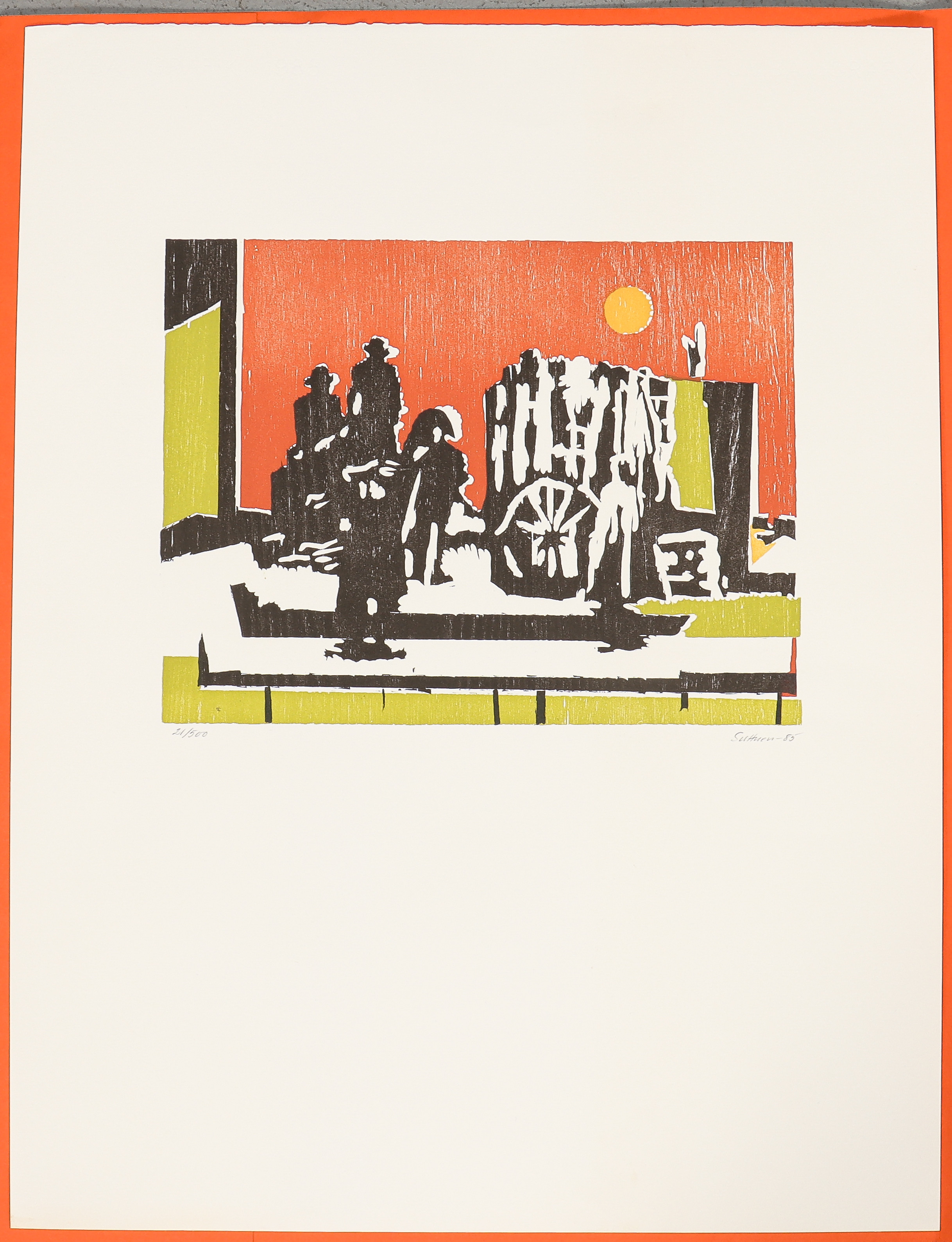 GEORG SUTTNER. Landskap med figurer.