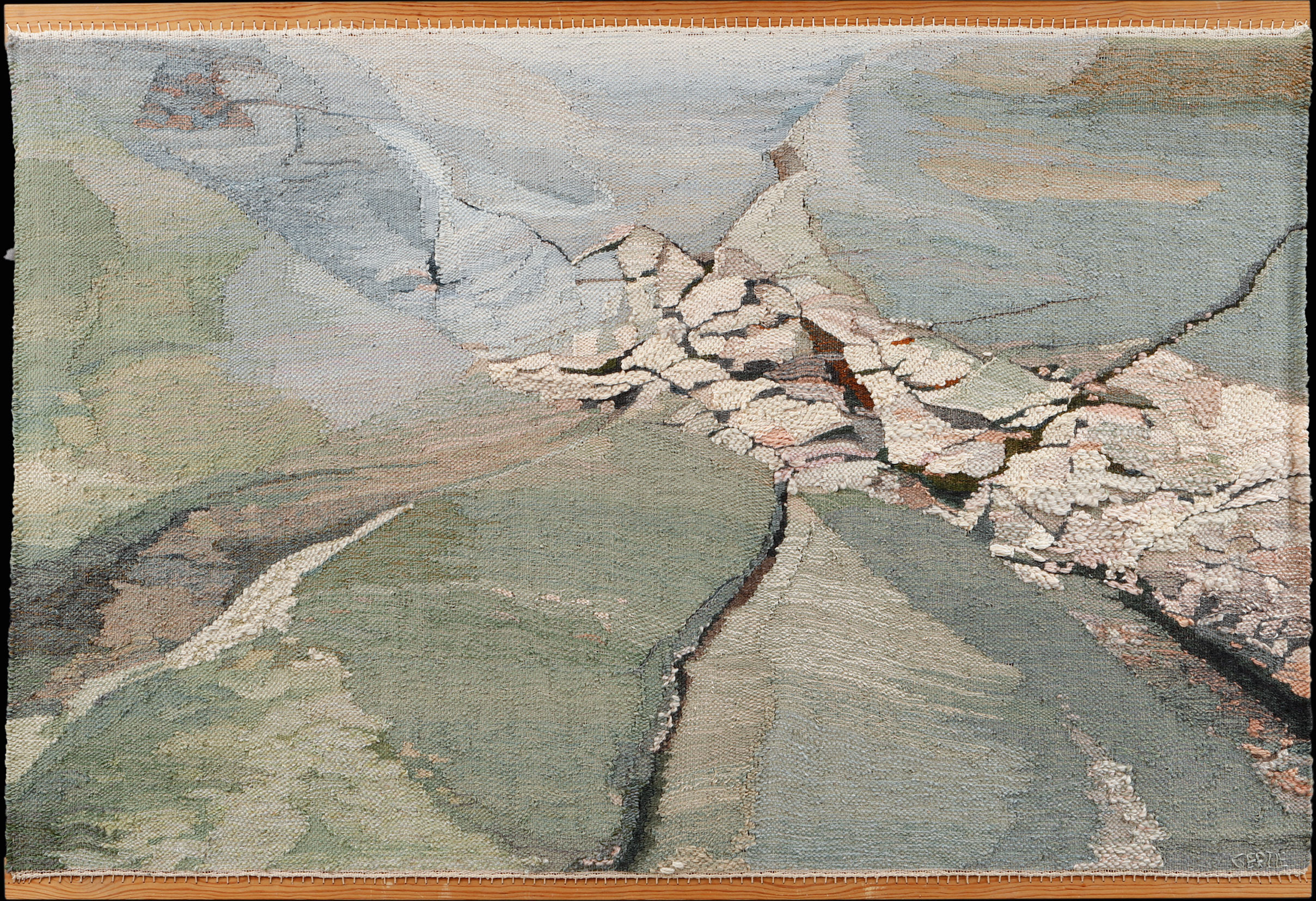 GERTIE DELLVE. Textil väv, signerad.