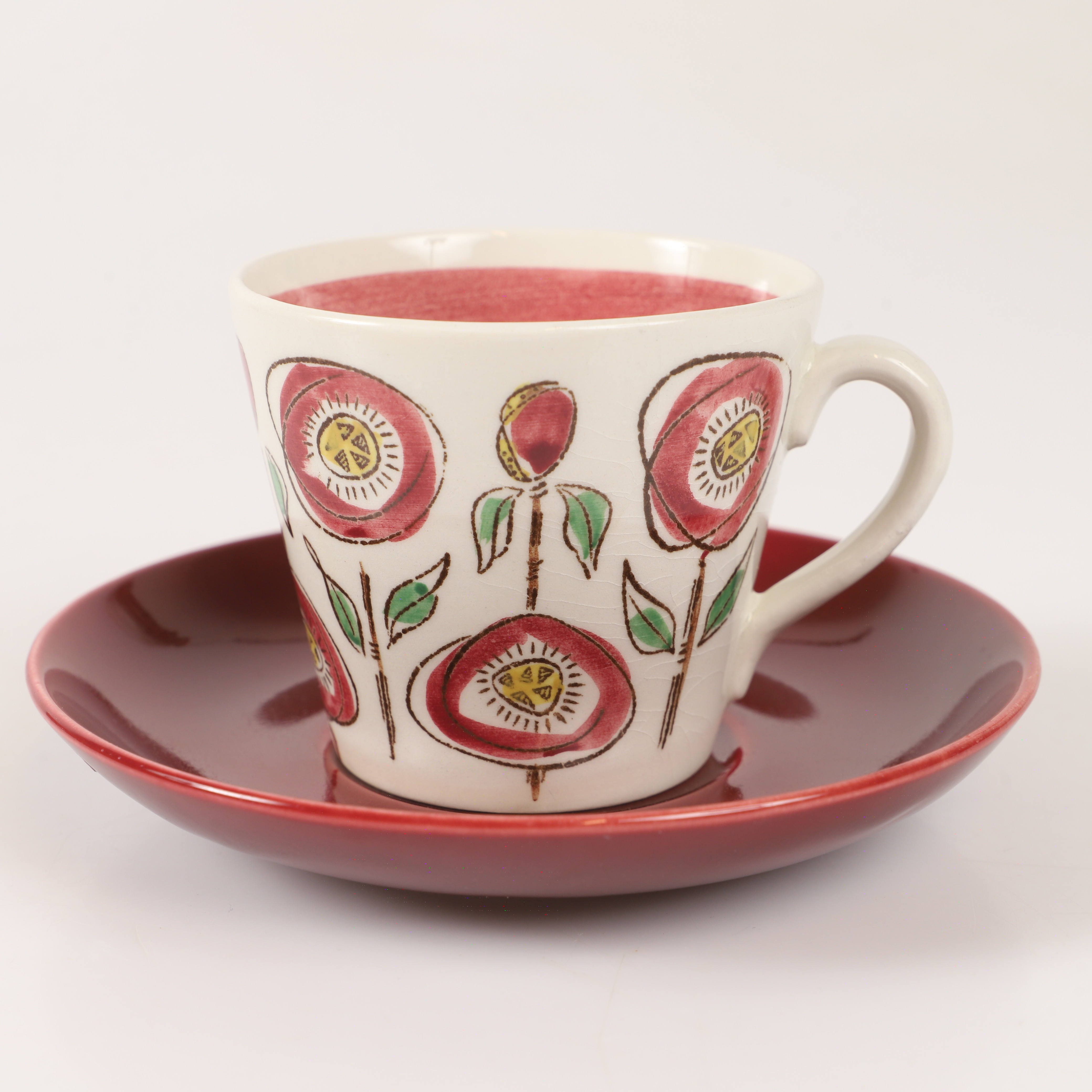 LILLEMOR MANNERHEIM. Kaffekoppar med kaffefat, 12 delar, porslin, Gefle/Upsala Ekeby.