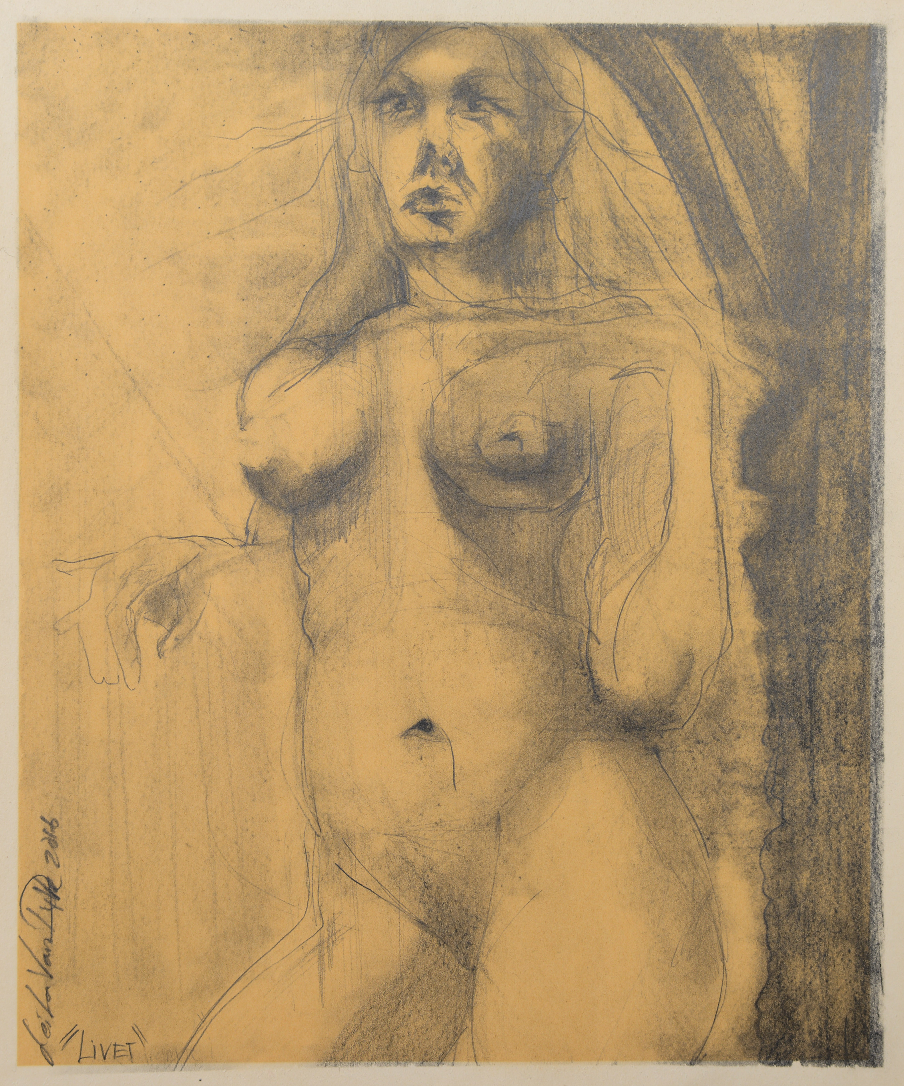 LEILA LAGRÉN. "Livet", grafit på lanapapper, signerad samt daterad 2016.