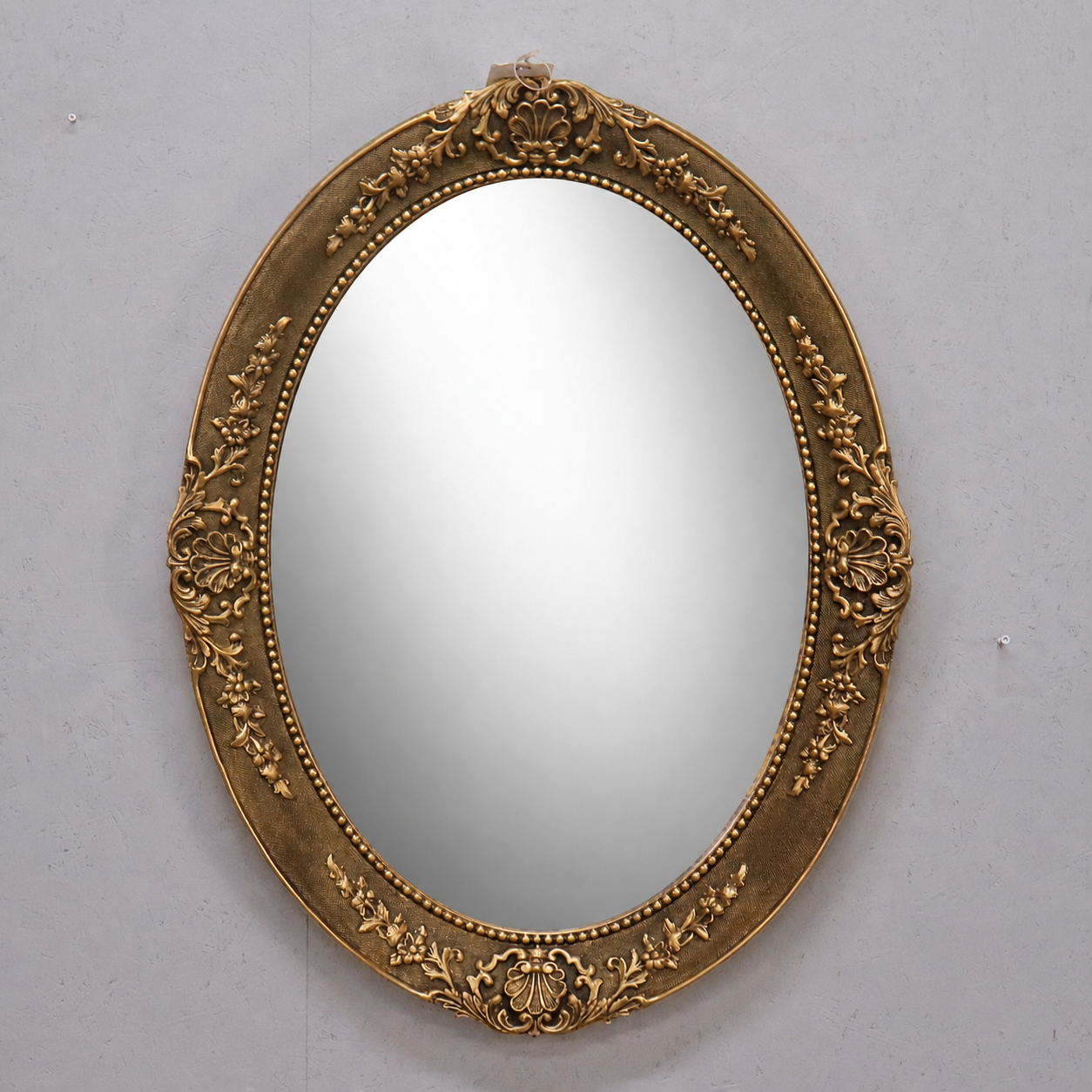 SPEGEL, bronserad träram med fasettglas, 1900-talets senare del.