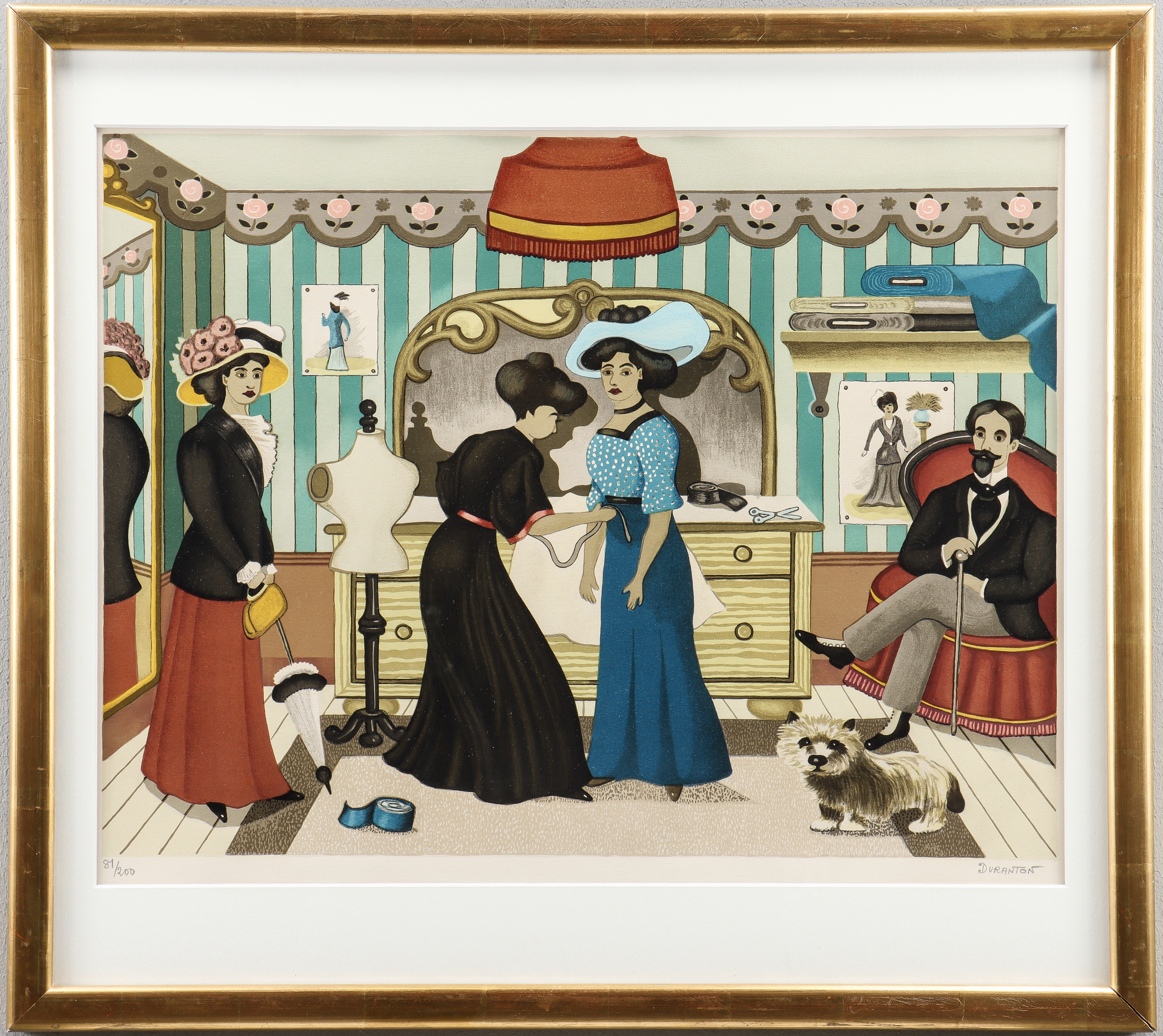 ANDRÉ  DURANATON. Färglitografi 81x200, signerad.