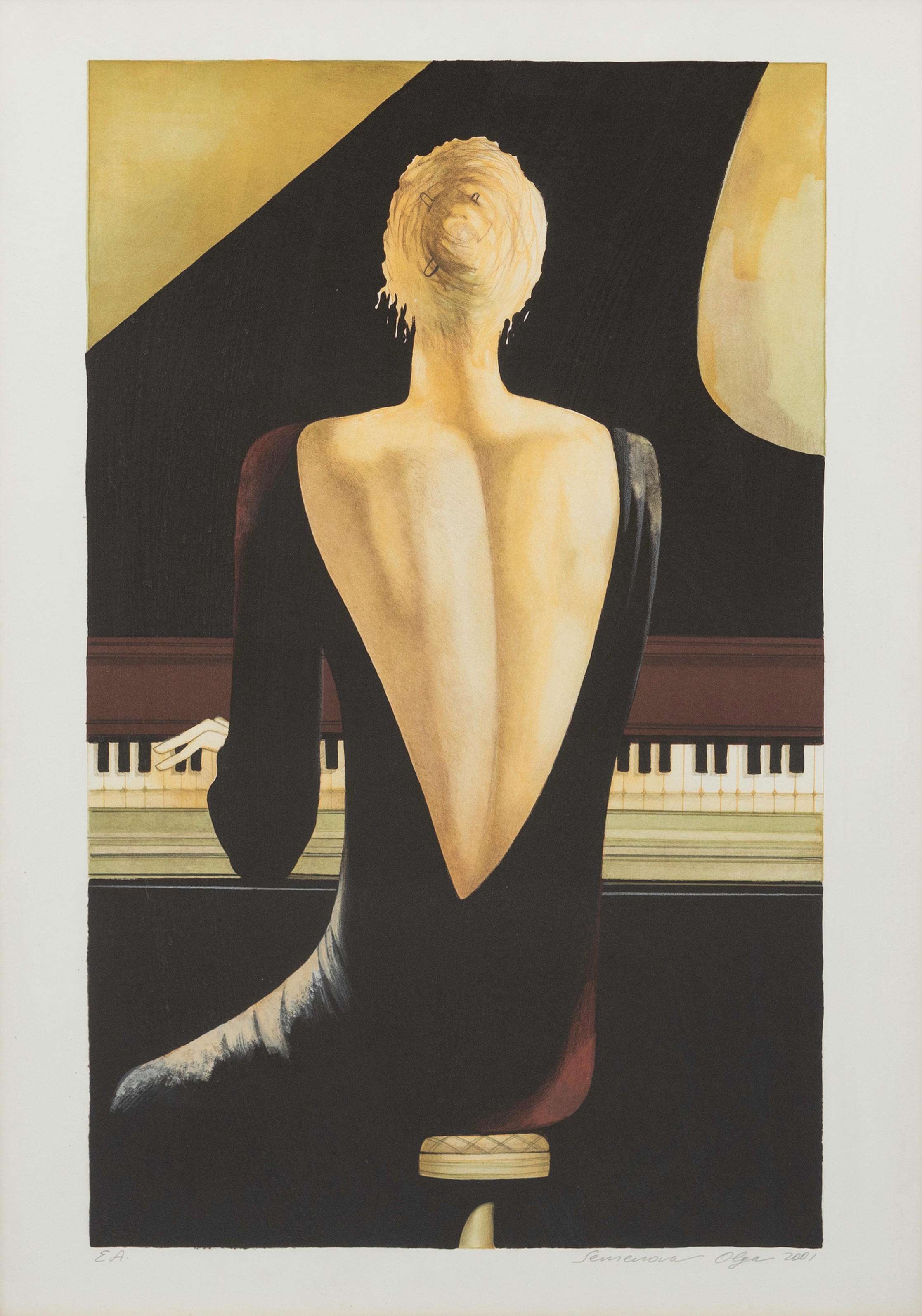 OLGA SEMENOVA. Vid pianot, pigment print, signerad och daterad 2001, EA.