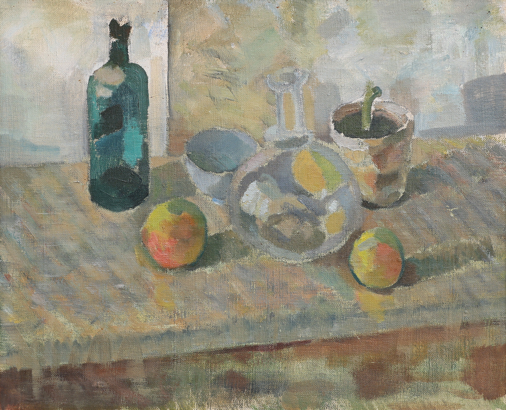 OKÄND KONSTNÄR, OLJA PÅ DUK, STILLEBEN, OSIGNERAD, 1900-TALETS MITT.