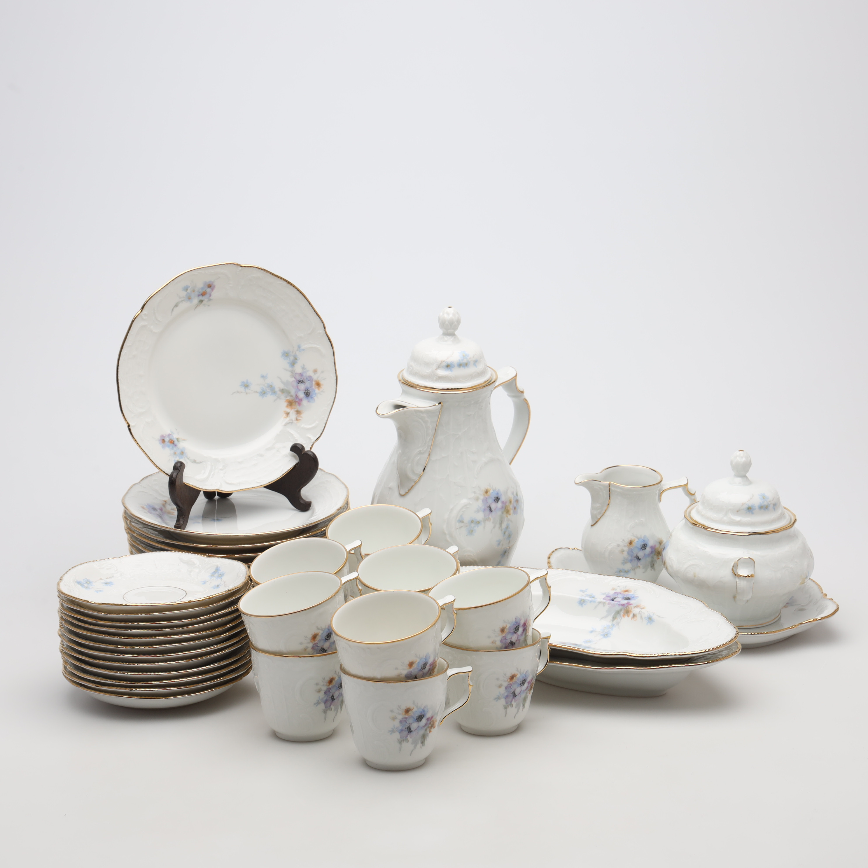 KAFFESERVIS, 42 delar, porslin, "Sanssouci", Rosenthal.