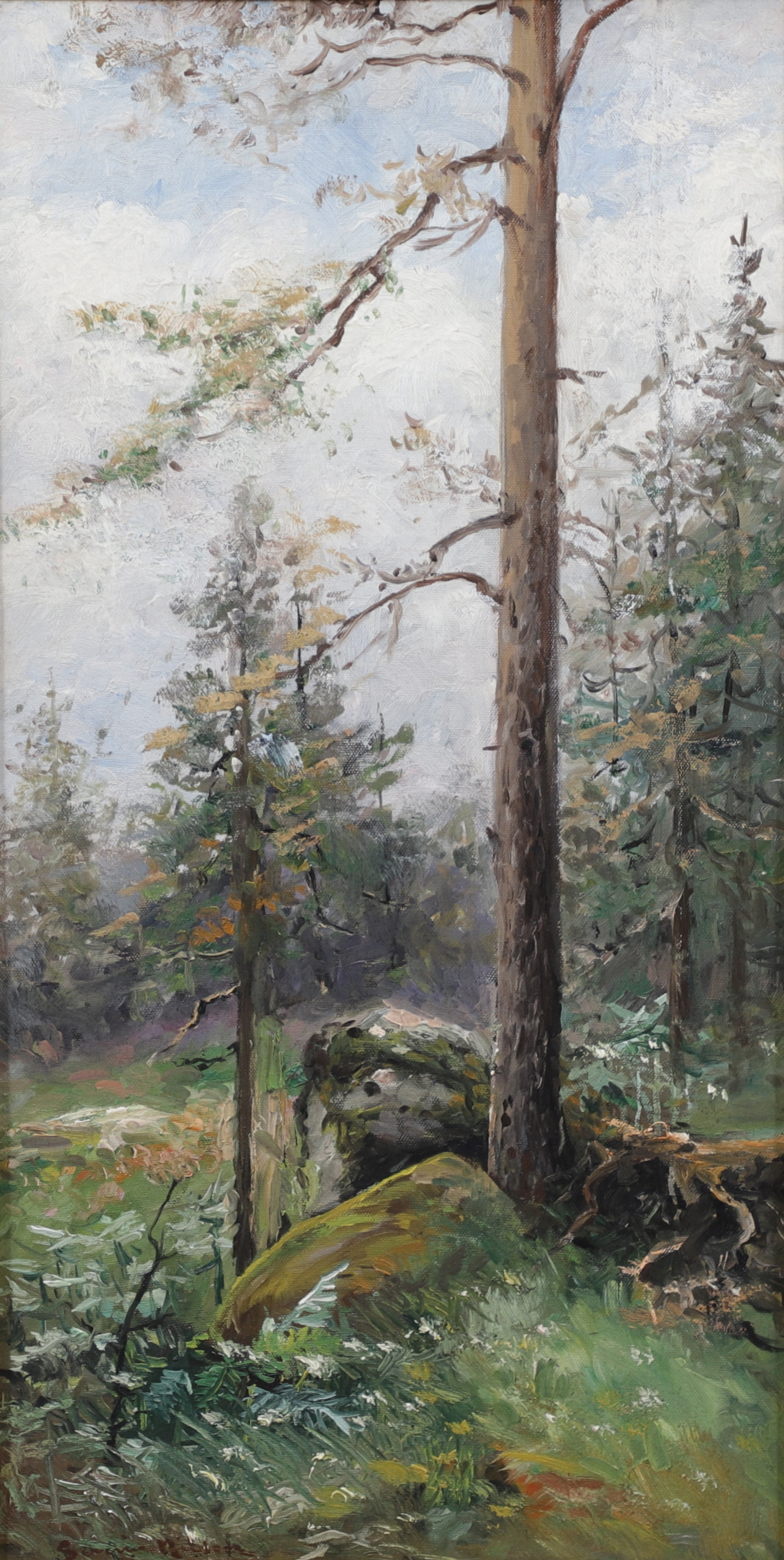 SEVERIN NILSON. Skogsgänta, olja på pannå, signerad.