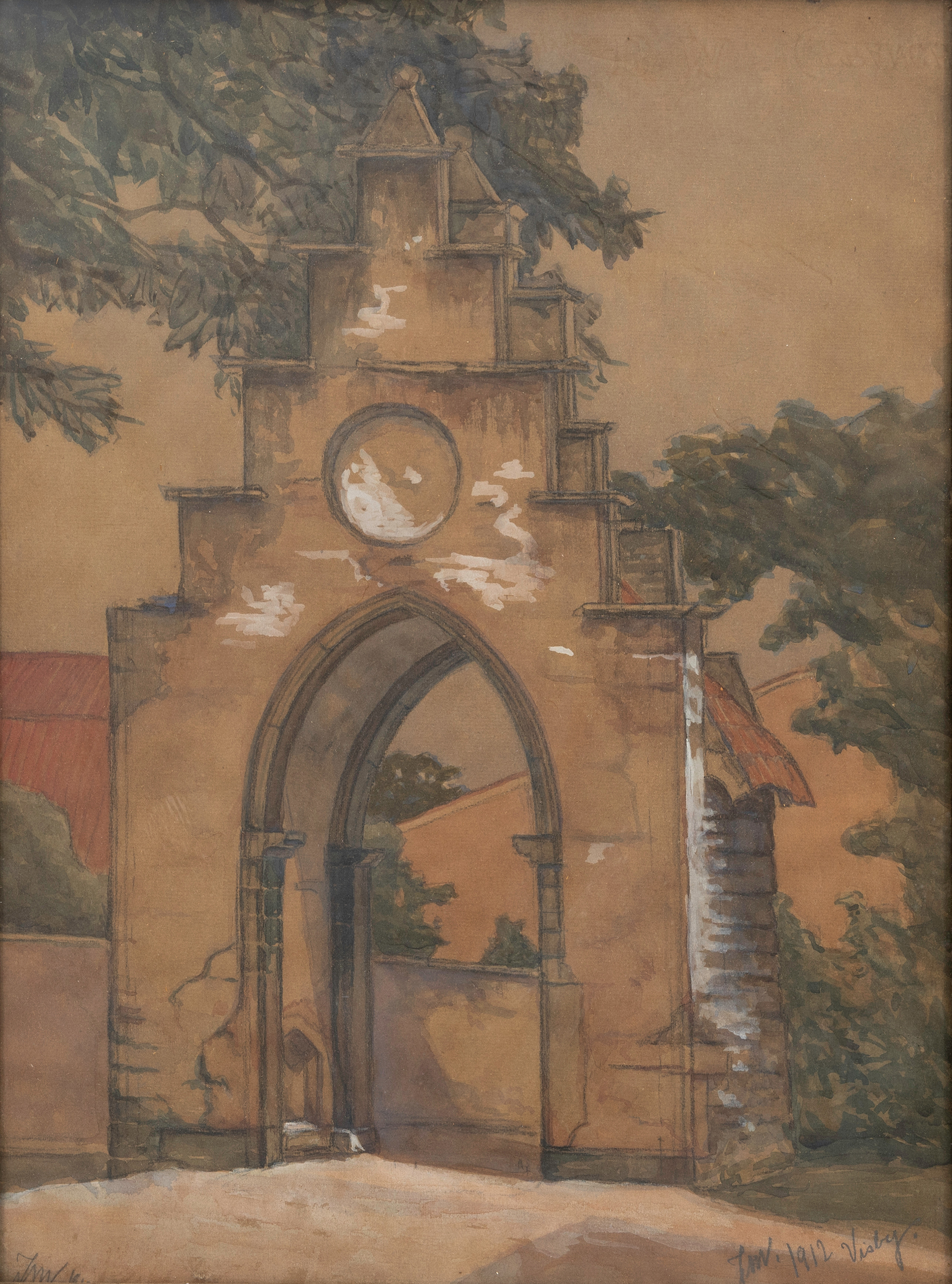 JENNY WEYER. Visby, akvarell, monogramsignerad och daterad, JW, 1912.