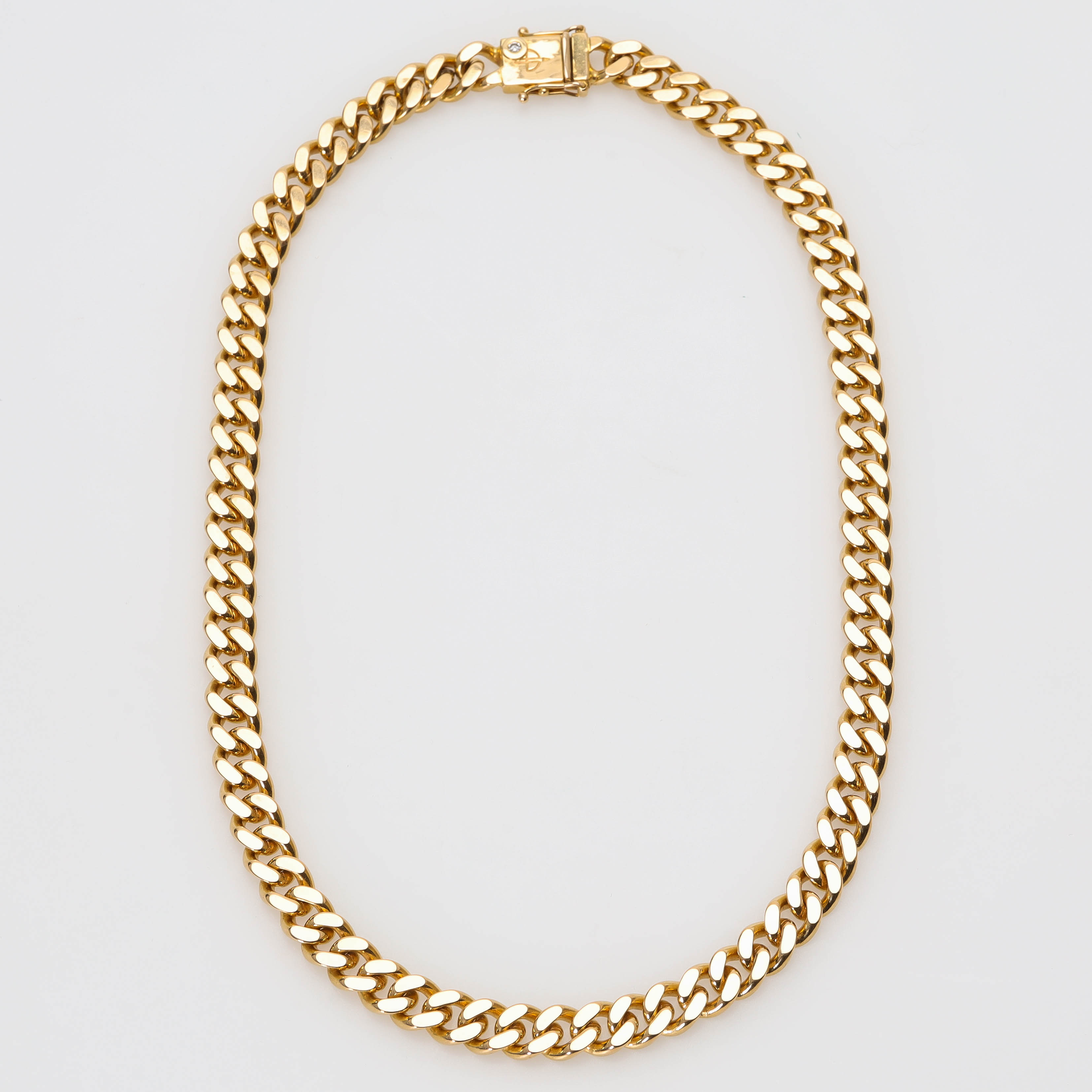 COLLIER, 18 k guld, diamant, pansarlänk, vikt 94,6 gram, Balestra, Italien.