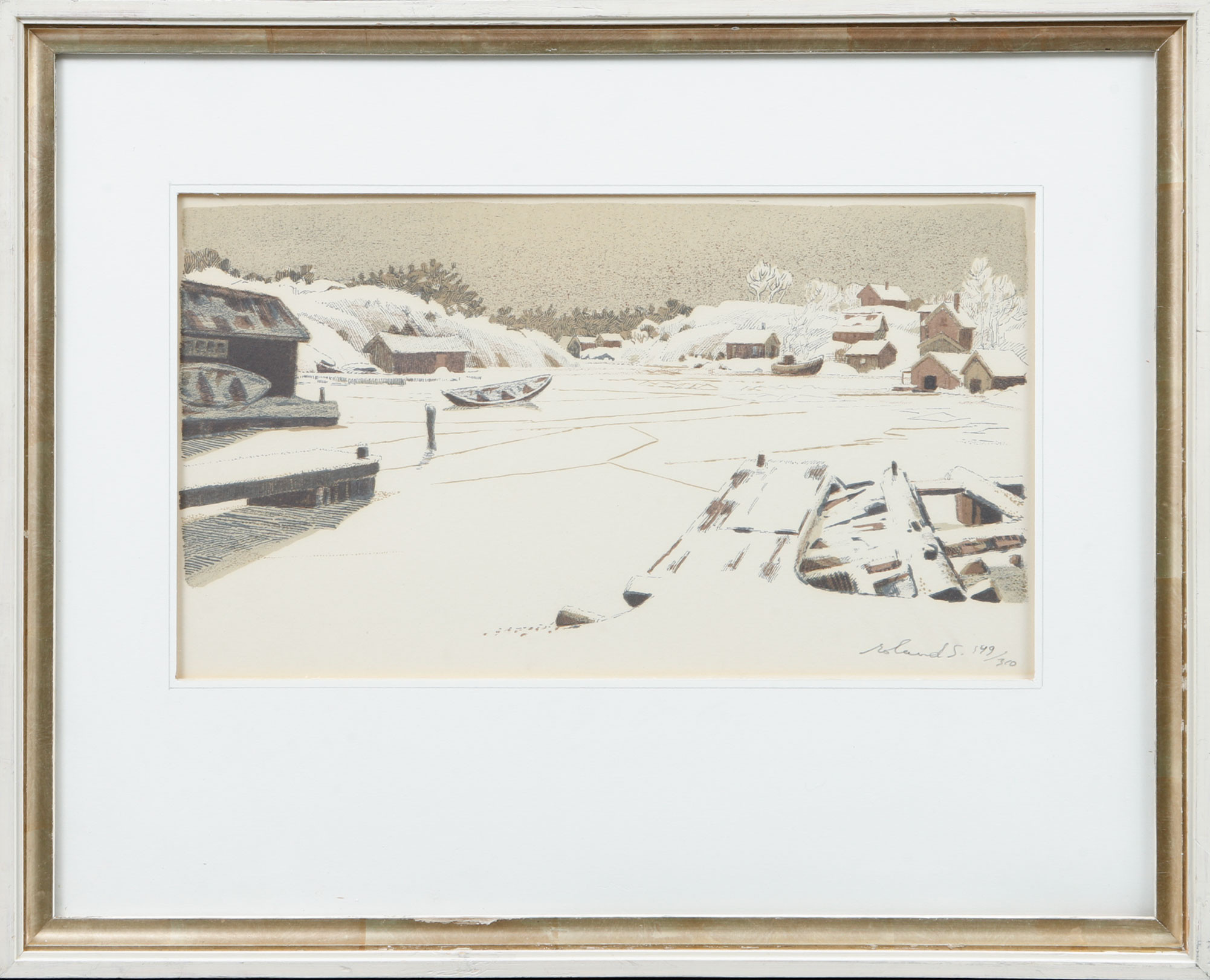 ROLAND SVENSSON. "Långvik", litografi, signerad och numrerad 149/310.