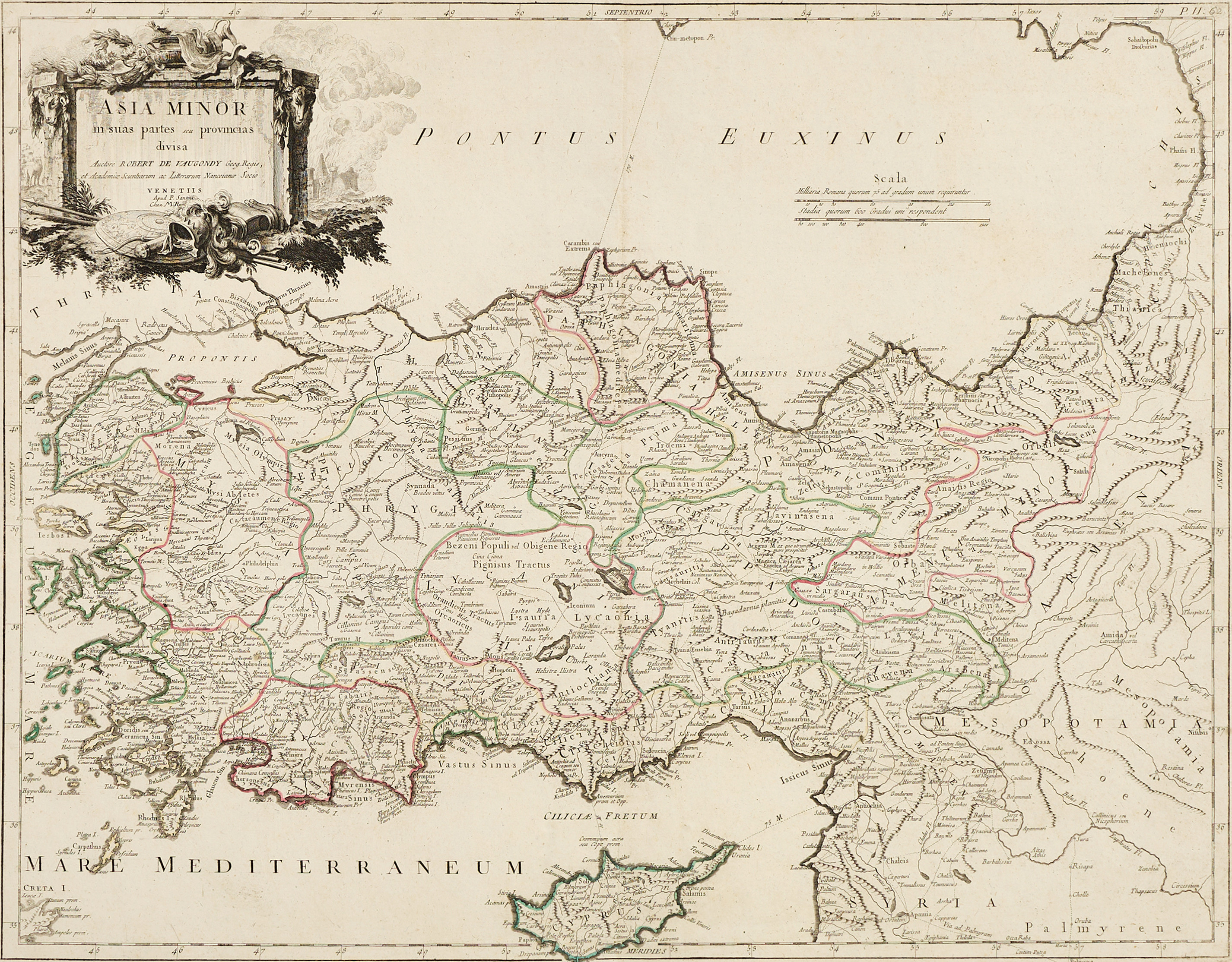 SANTINI/REMONDINI, Asia Minor in suas partes seu provincias divisa, 1784.