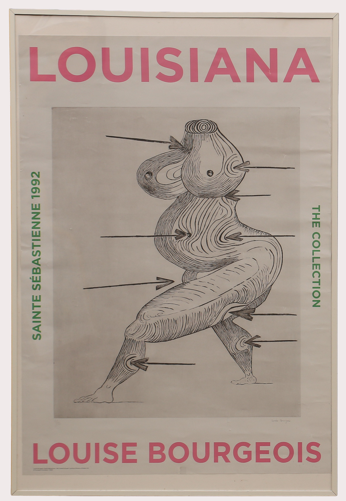 UTSTÄLLNINGSAFFISCH, Louise Bourgeois, Sainte Sebastienne 1992, Louisiana, Danmark.