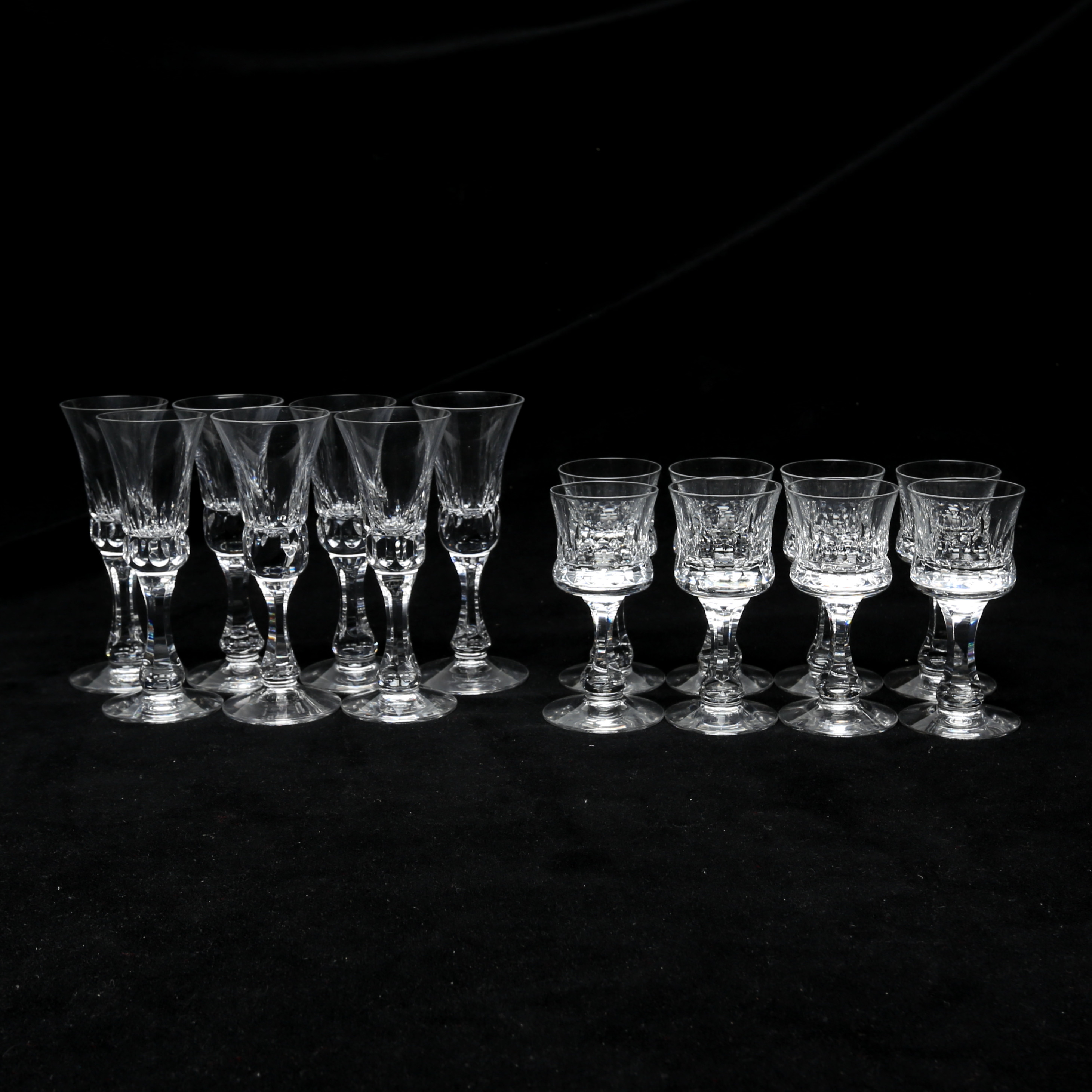 SERVISGLAS, totalt 15 st, slipad dekor.