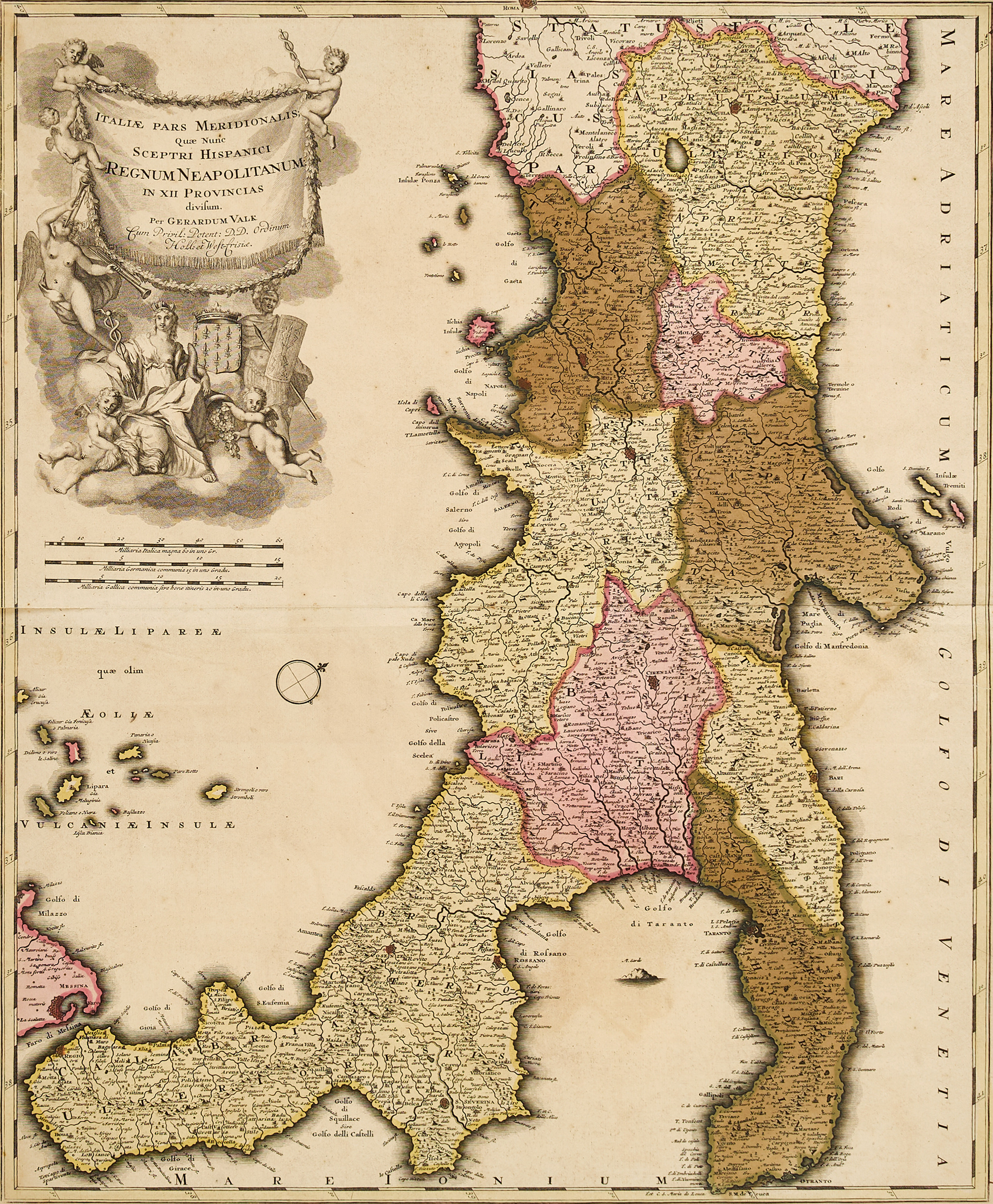 VALCK, Italiæ Pars Meridionalis Quæ Nunc Sceptre Hispanici Regnum Neapolitanum, 1704. HOMANN (HEIRS), Regni & Insulae Siciliae, 1747.