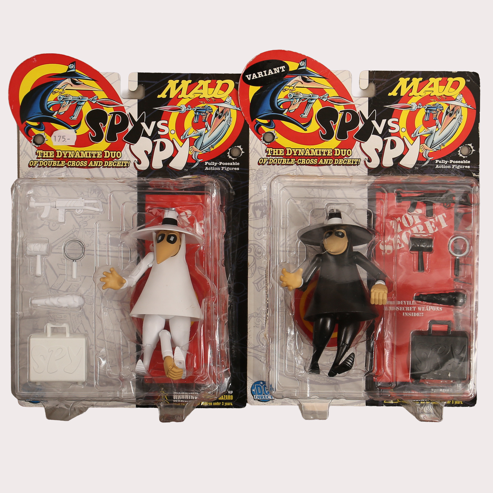 MAD, SPY versus SPY, figurer i originalkartonger, X och Y, med utrustning. 2 delar. Tillverkade år 1998.