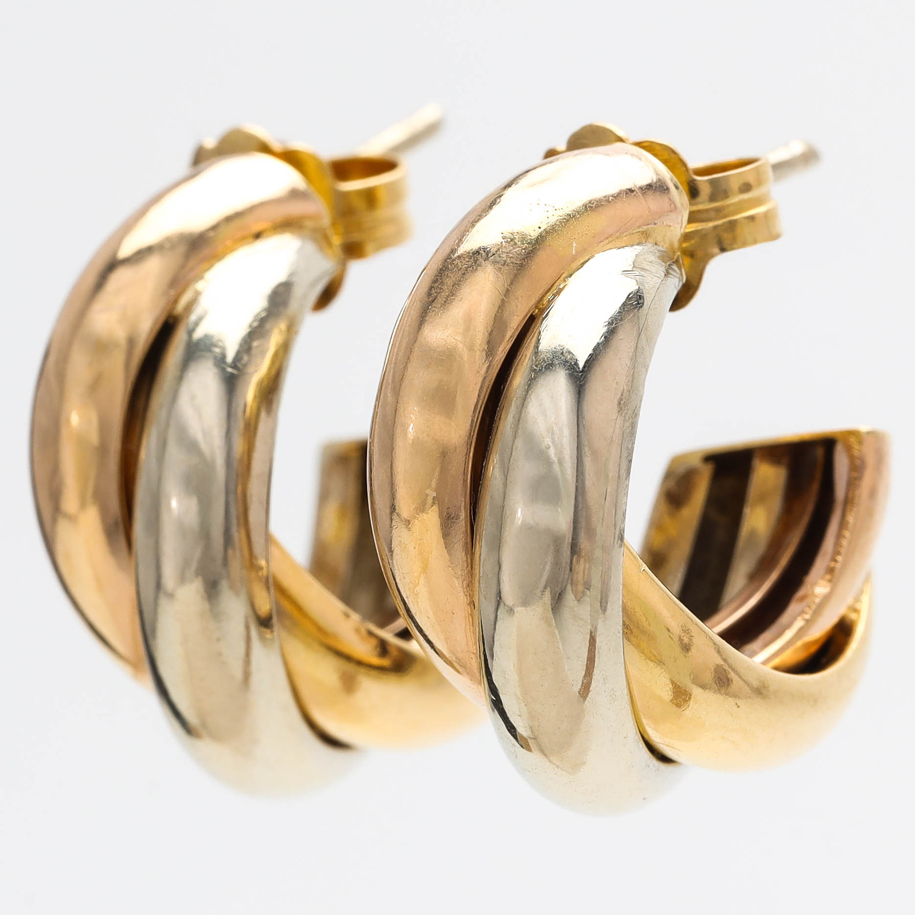 ÖRHÄNGEN, 14 k trefärgat guld, s.k. trois couleurs.