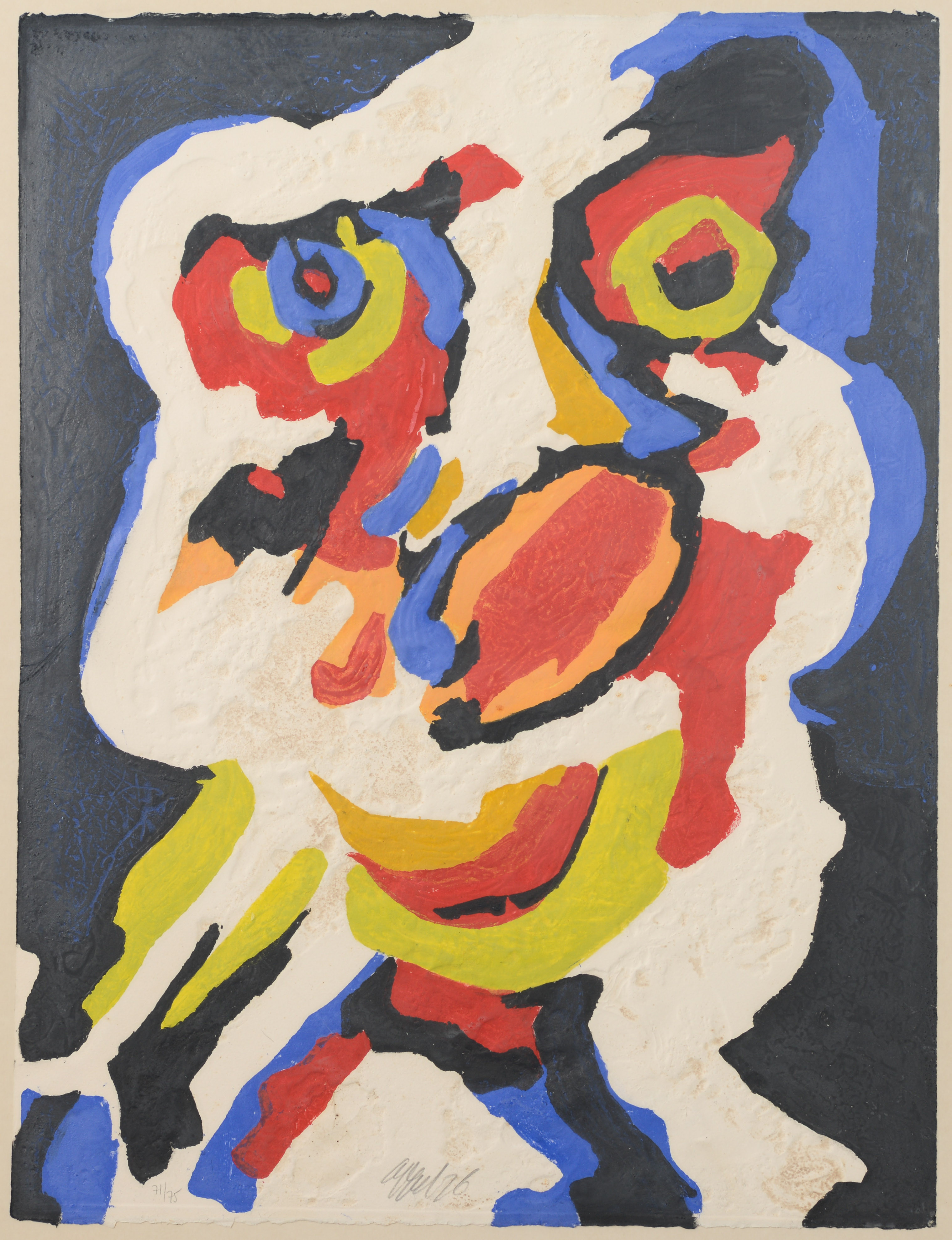 KAREL APPEL. Figurkomposition, carborundumetsning, signerad samt numrerad 71/75.