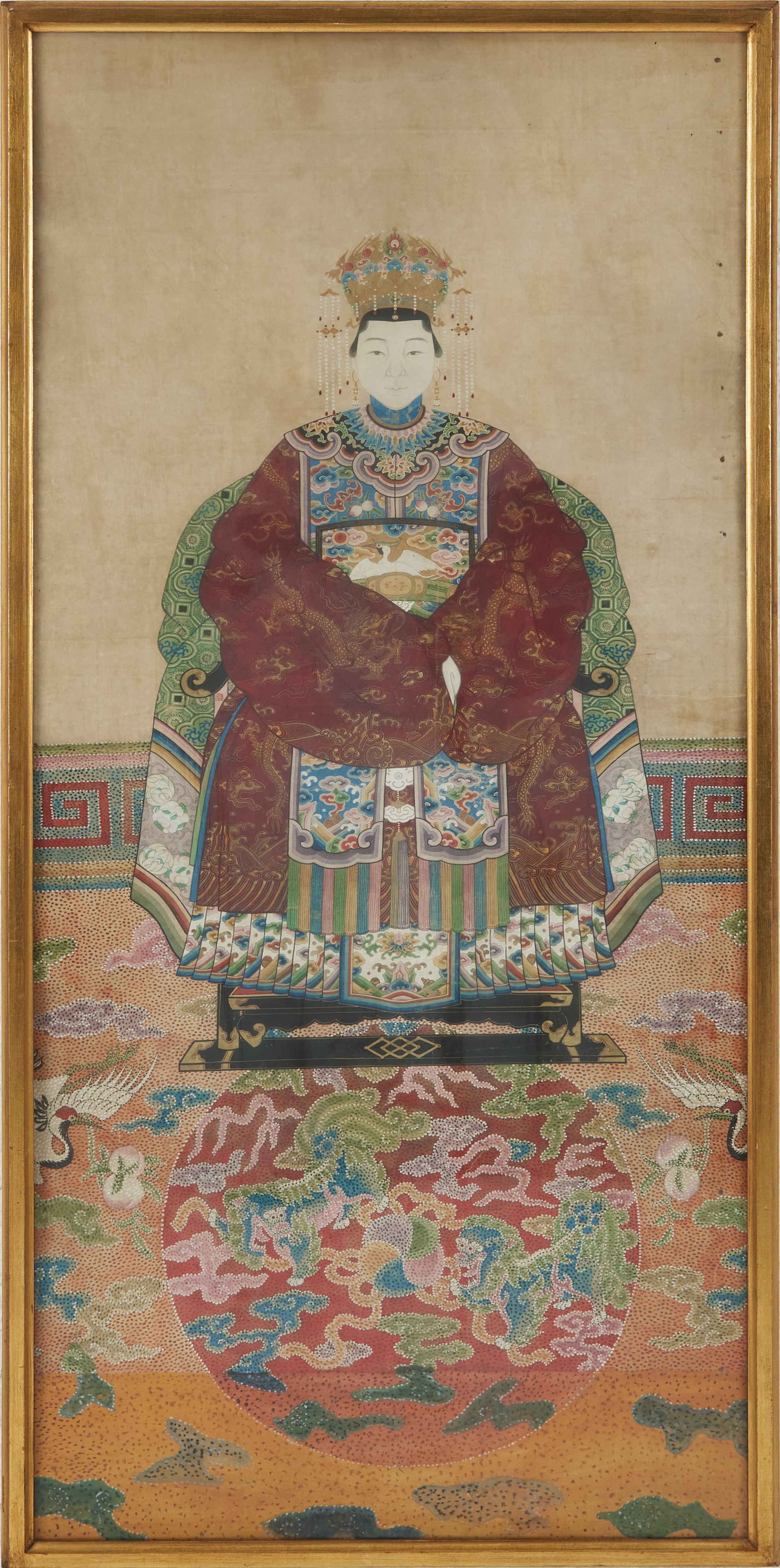 ANFADERSPORTRÄTT, gouache på papper, Kina, 1800-talets slut.