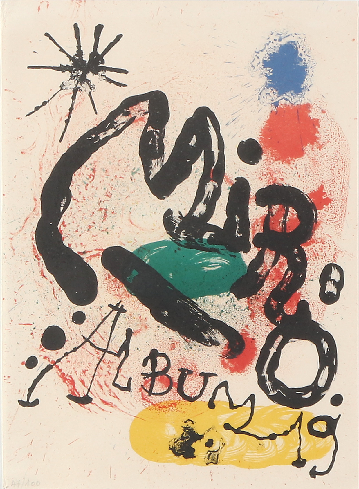 JOAN MIRÓ. Litografi, 47/100. "Album 19". Signerad i trycket.
