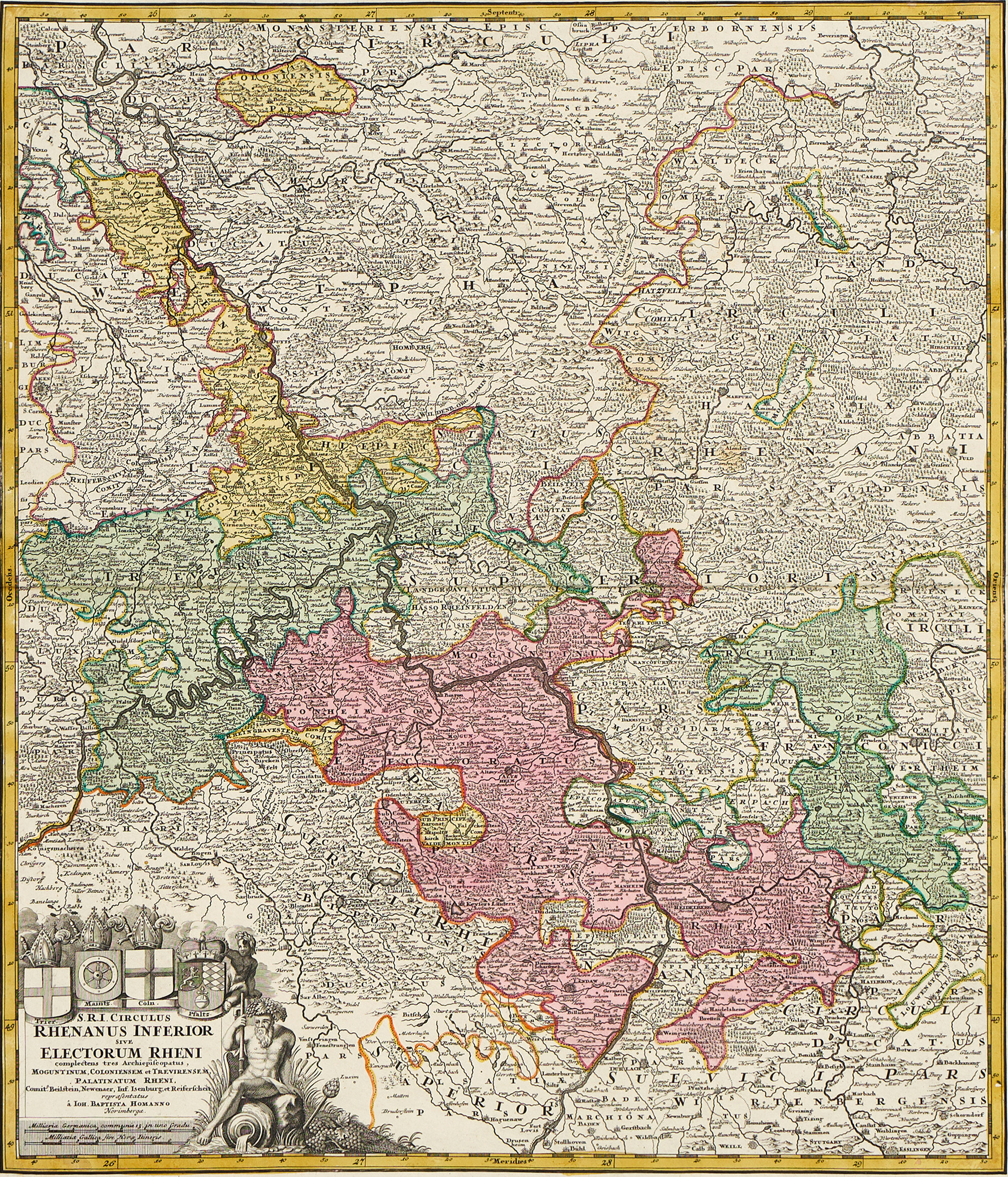 HOMANN, S.R.I. Circulus Rhenanus Inferior Sive Electorum Rheni, ca 1720.