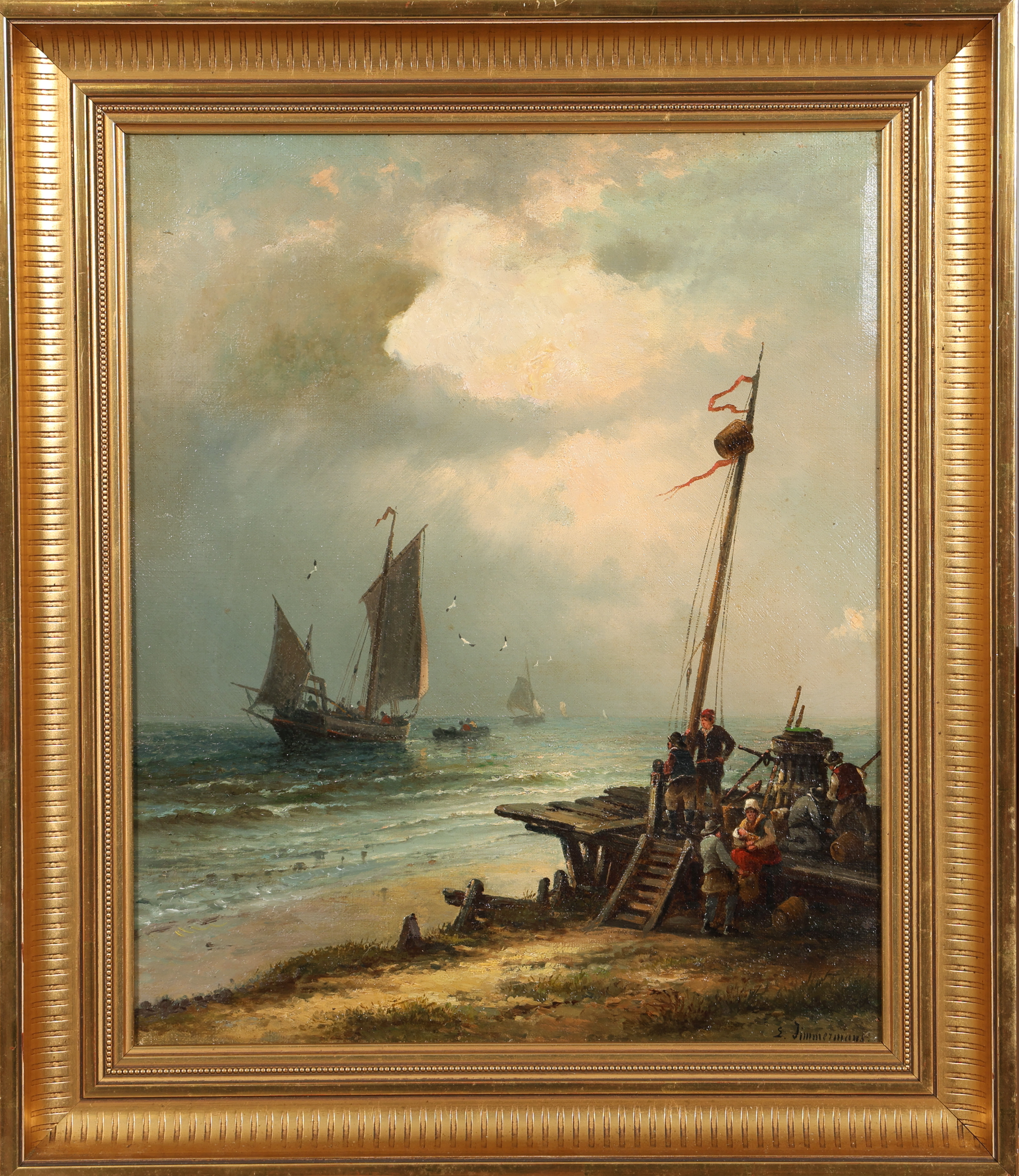 LOUIS ÉTIENNE TIMMERMANS. OLJA PÅ DUK, signerad.