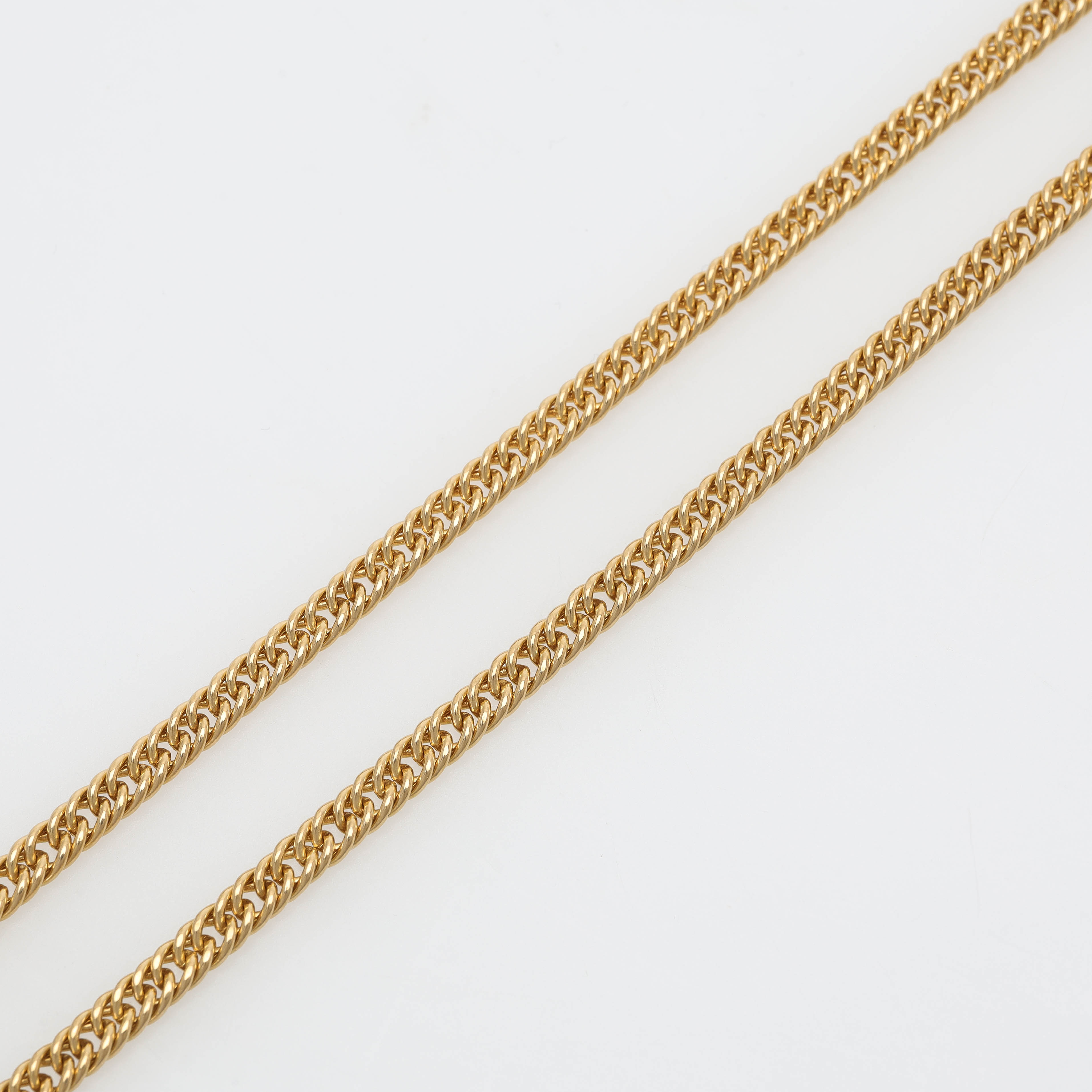 HALSKEDJA, 18 k guld, dubbel pansarlänk, längd 50 cm, Italien.