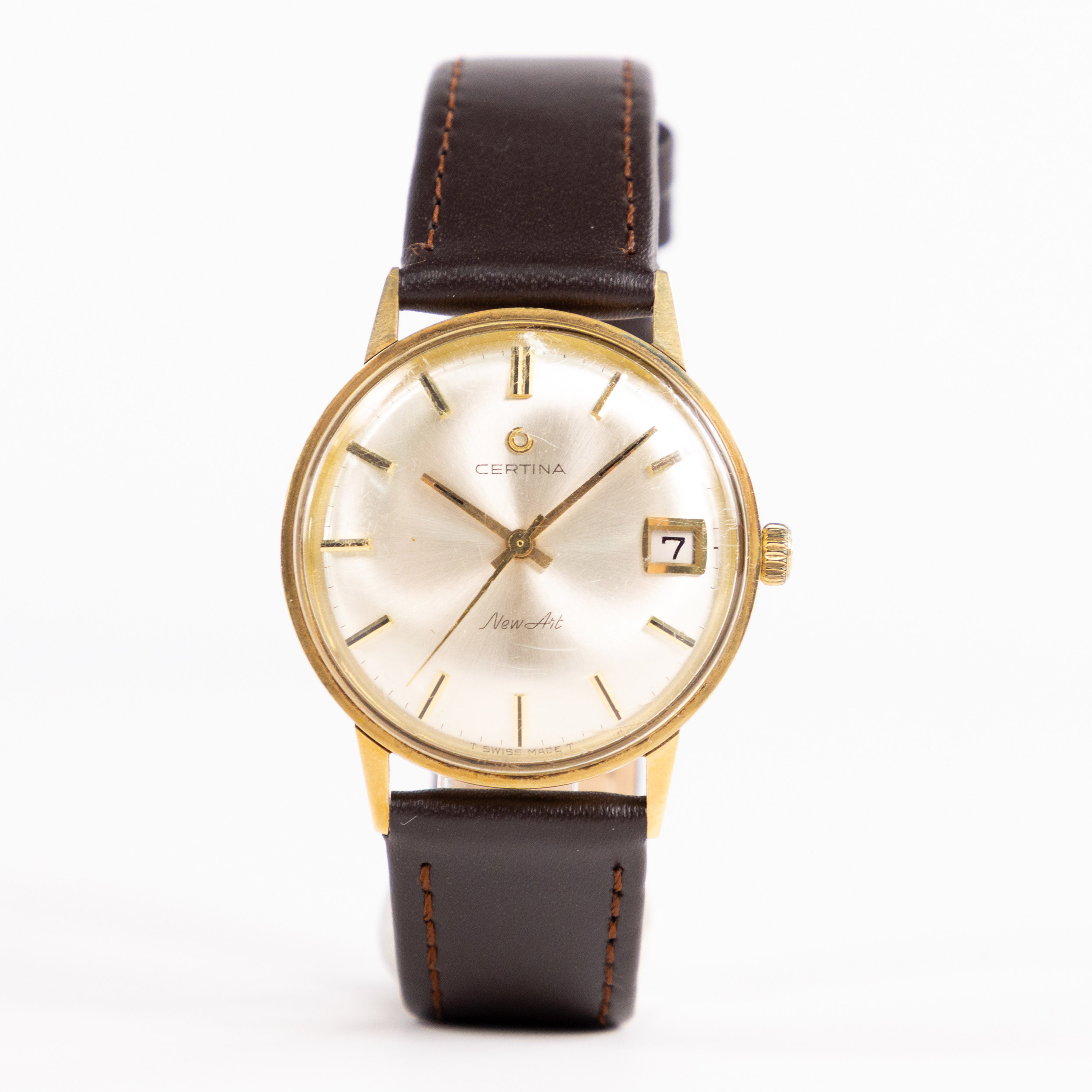 CERTINA. New Art, 33 mm, 14k guld, 60-tal.