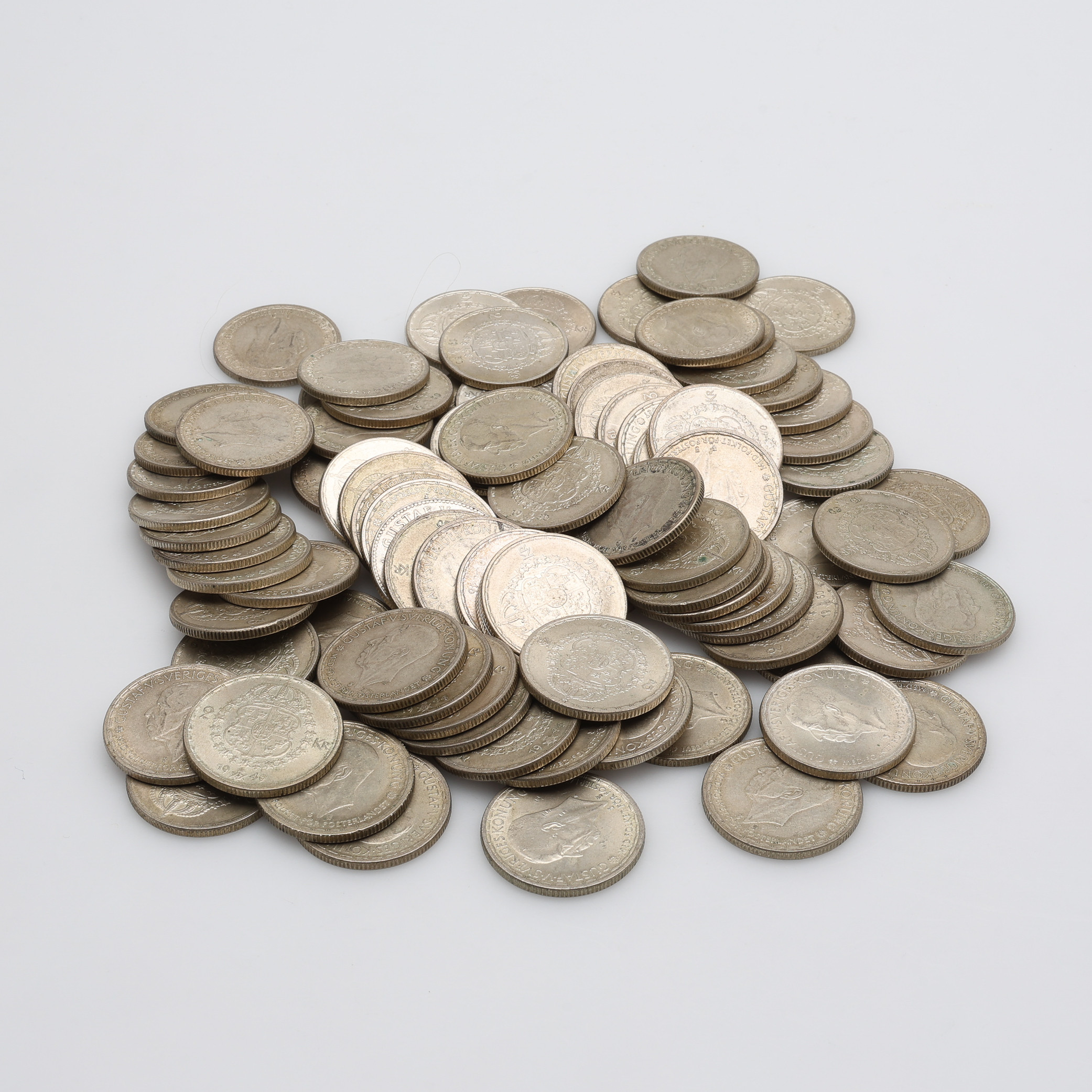 MYNT, 2-KRONOR, TOTAL VIKT 1262 GRAM.