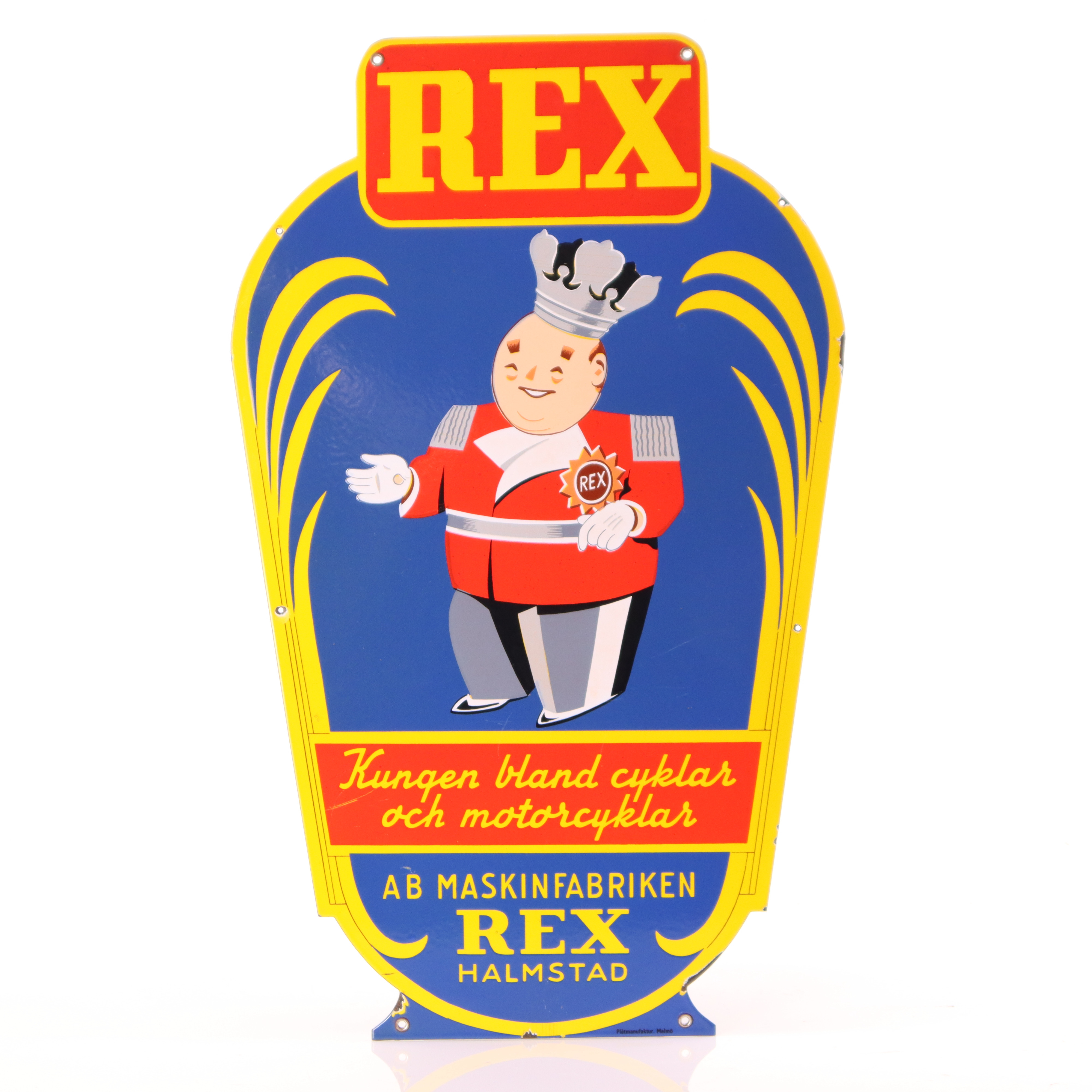REX, emaljskylt, 1940/50-tal.