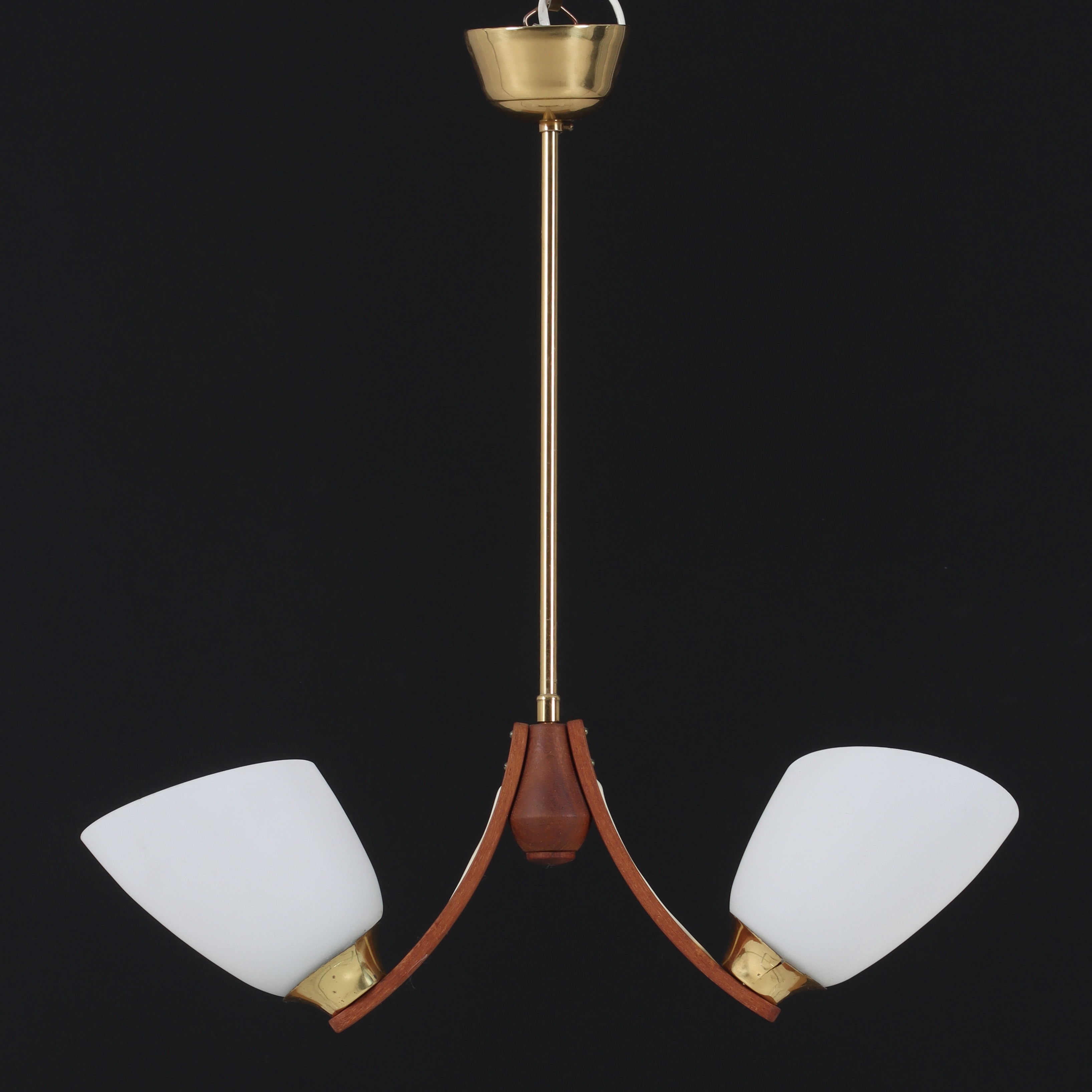 TAKLAMPA, teak, 1950/60-tal.