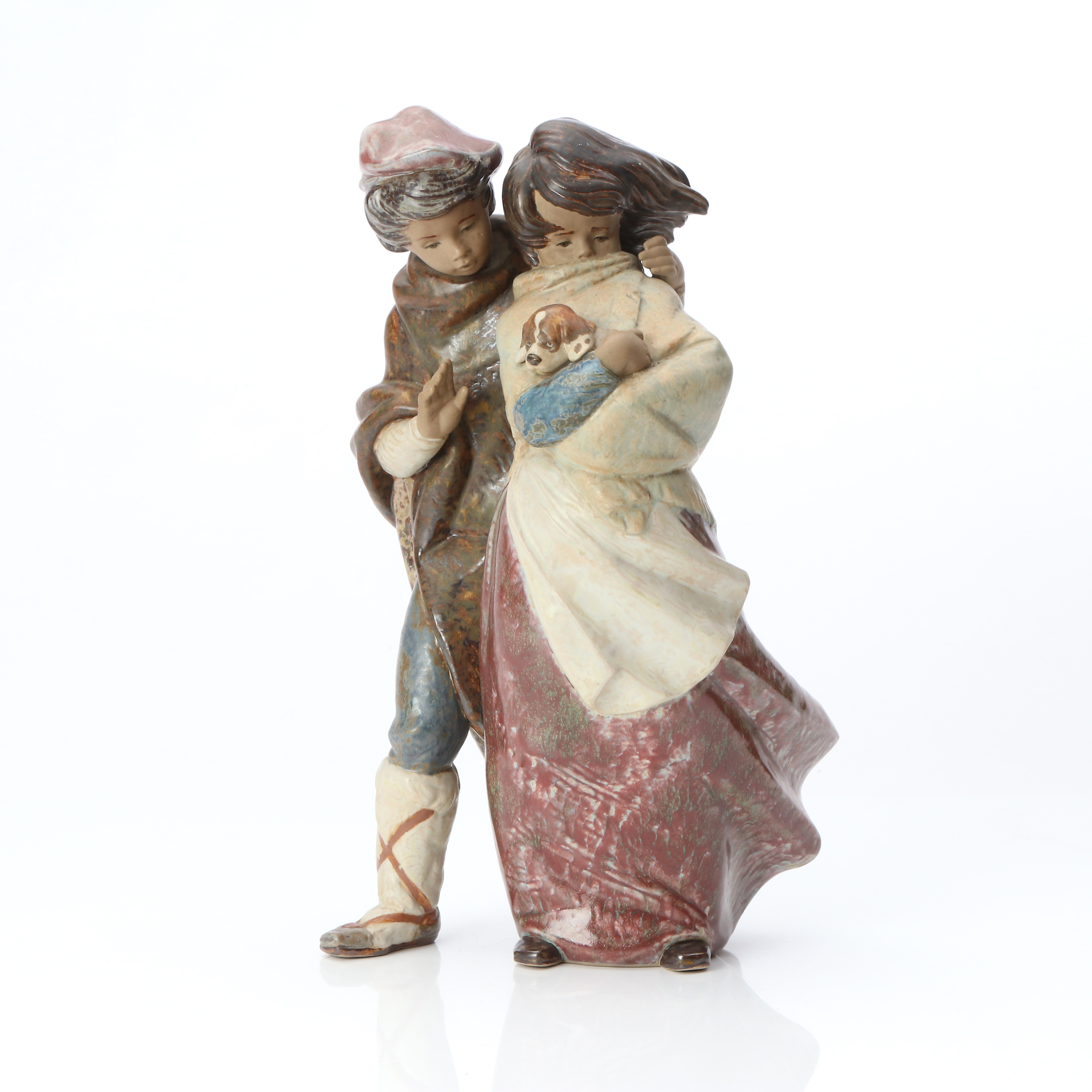 LLADRO, FIGURGRUPP. Glaserat stengods. Spanien, 1900-tal. Märkt undertill.