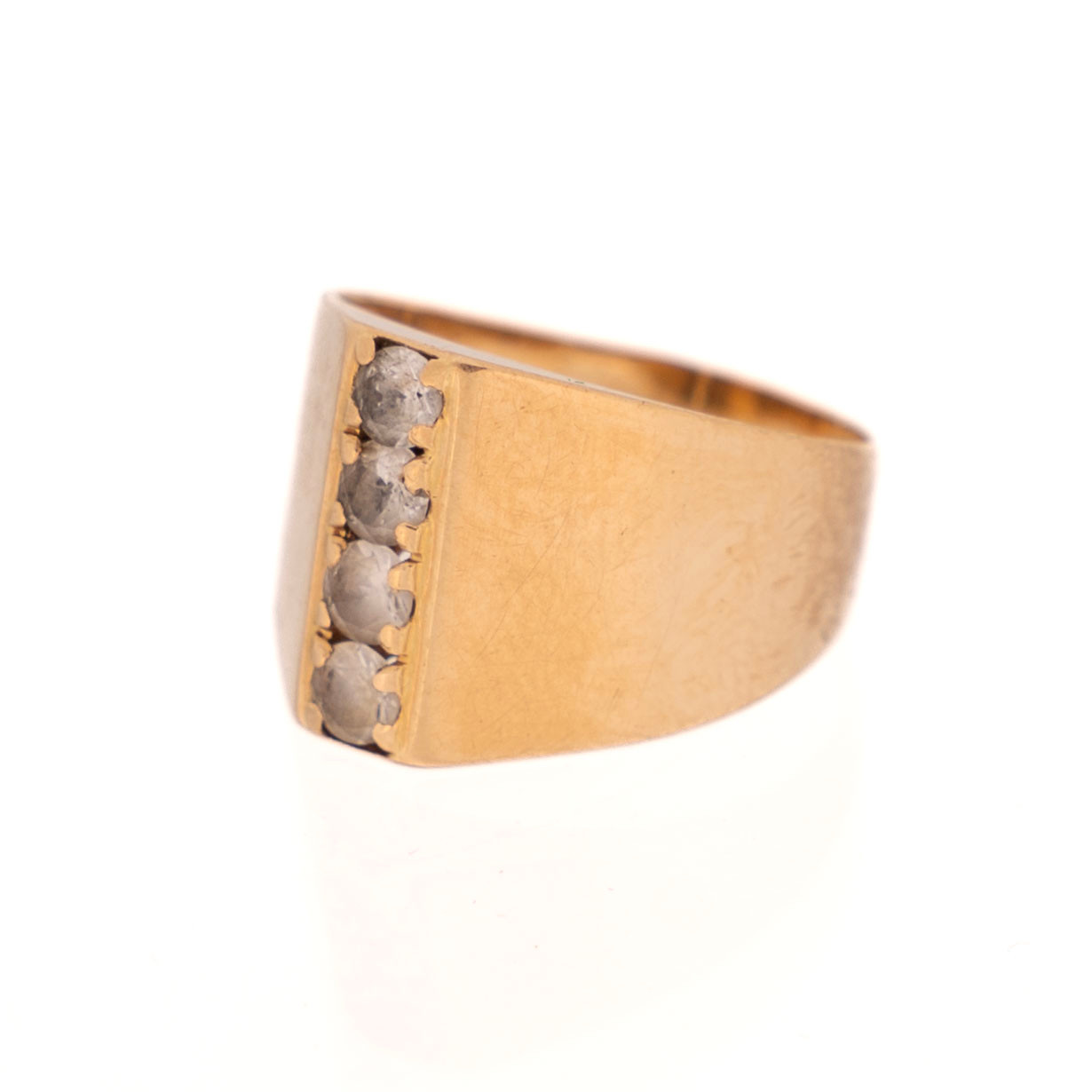 RING. 18K Guld med kubiska zirkoner 1900-tal.