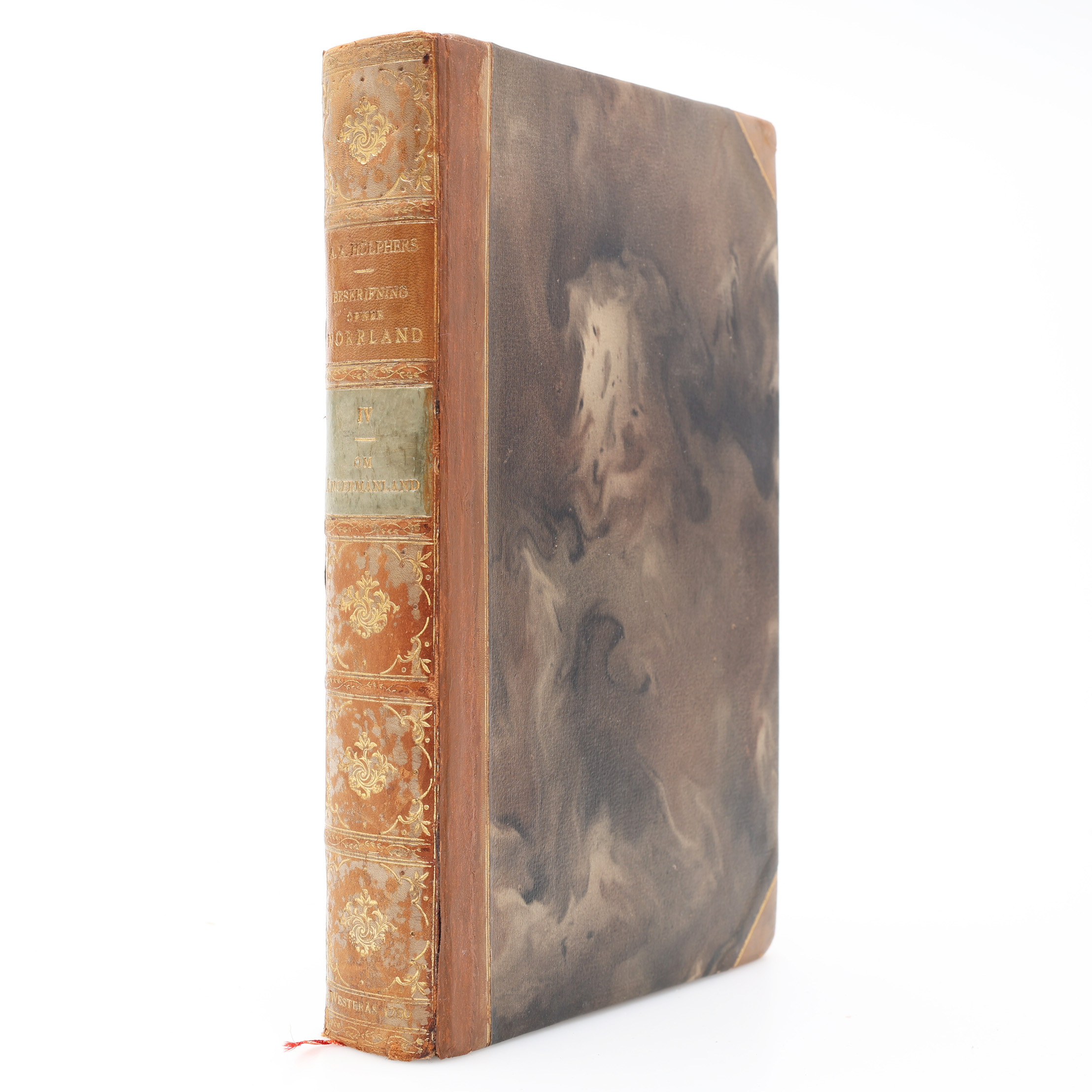 TOPOGRAFI. ABR. ABRAH:SON HÜLPHERS SAMLINGAR TIL EN BESKRIFNING ÖFWER NORRLAND - FIERDE SAMLINGEN OM ÅNGERMANLAND 1780 MED EN GRAVERAD KARTA I ETT GUSTAF HEDBERG-BAND.