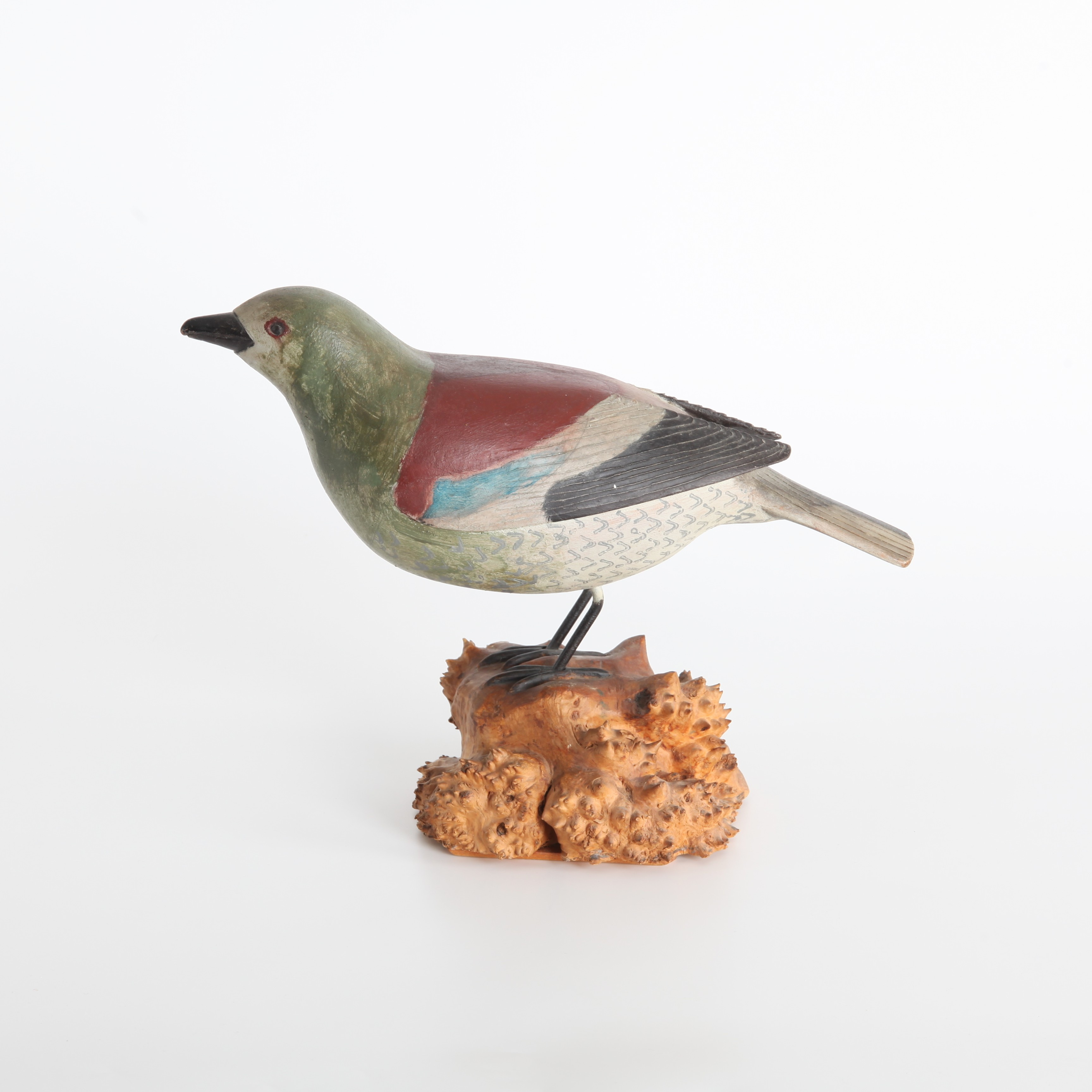 FÅGEL, skuret trä, 25 cm hög, Sverige 1959.