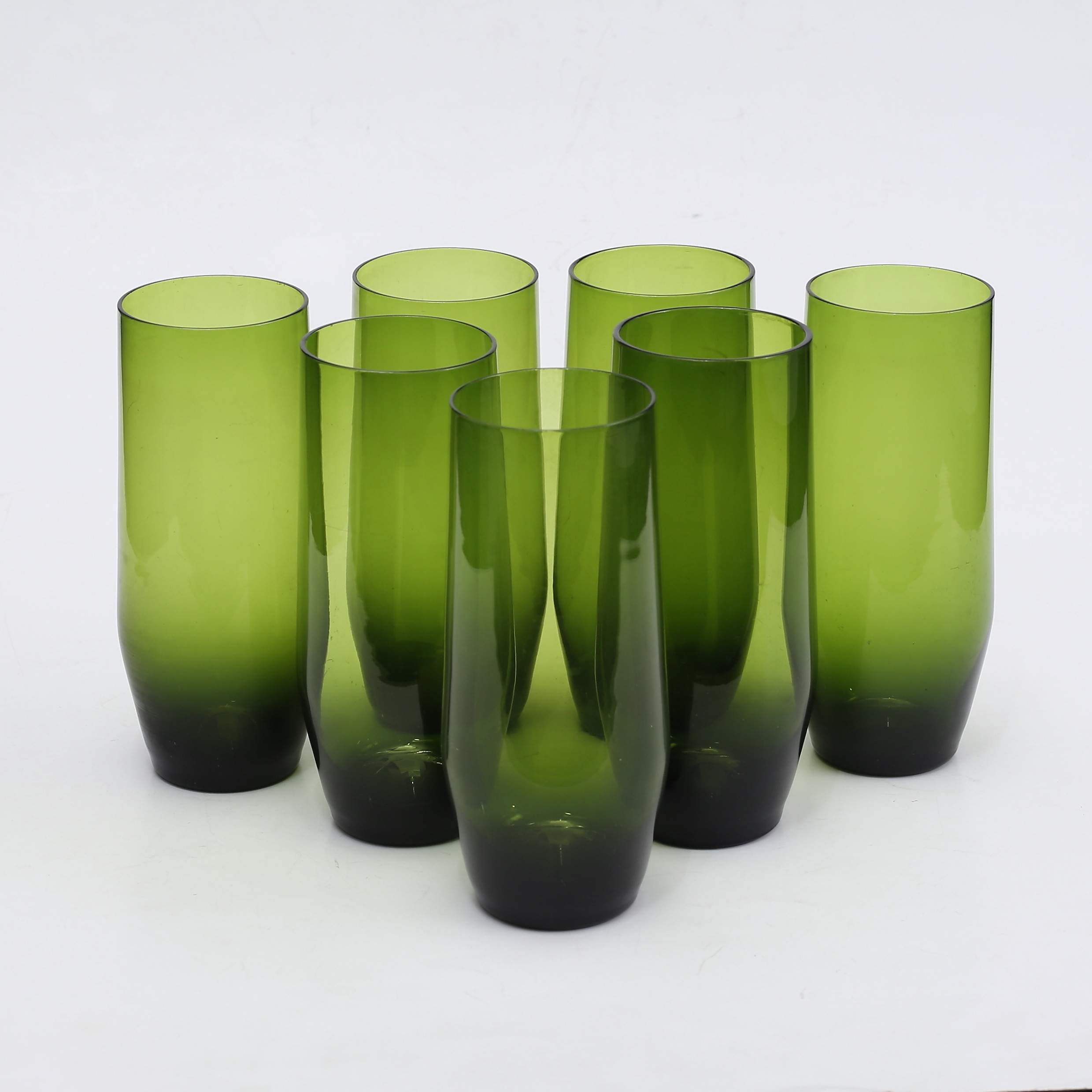 GUNNAR ANDER. Glas, 7 st, grönfärgade, Lindshammar.
