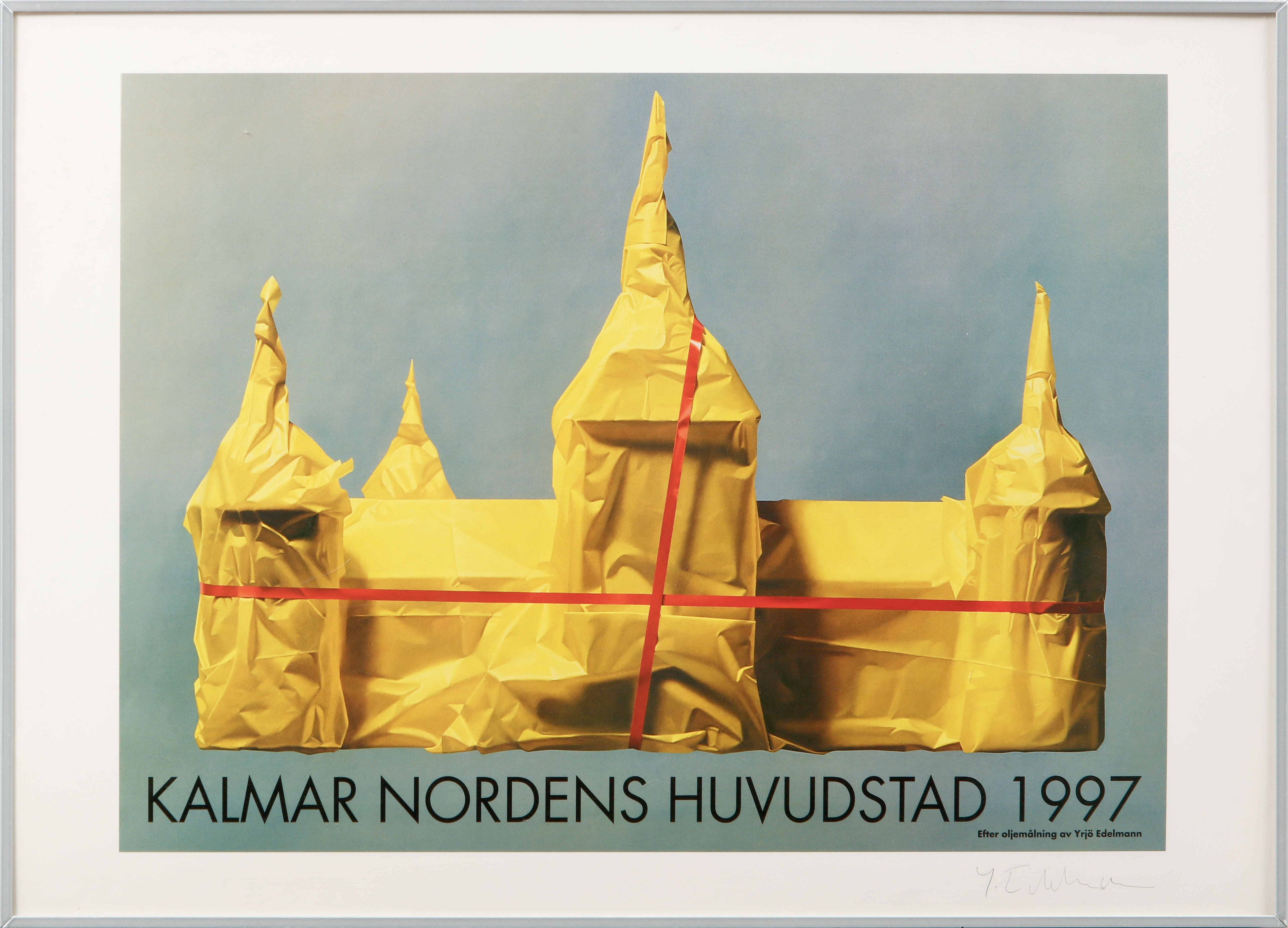 YRJÖ EDELMANN. Utställningsaffisch, signerad.
