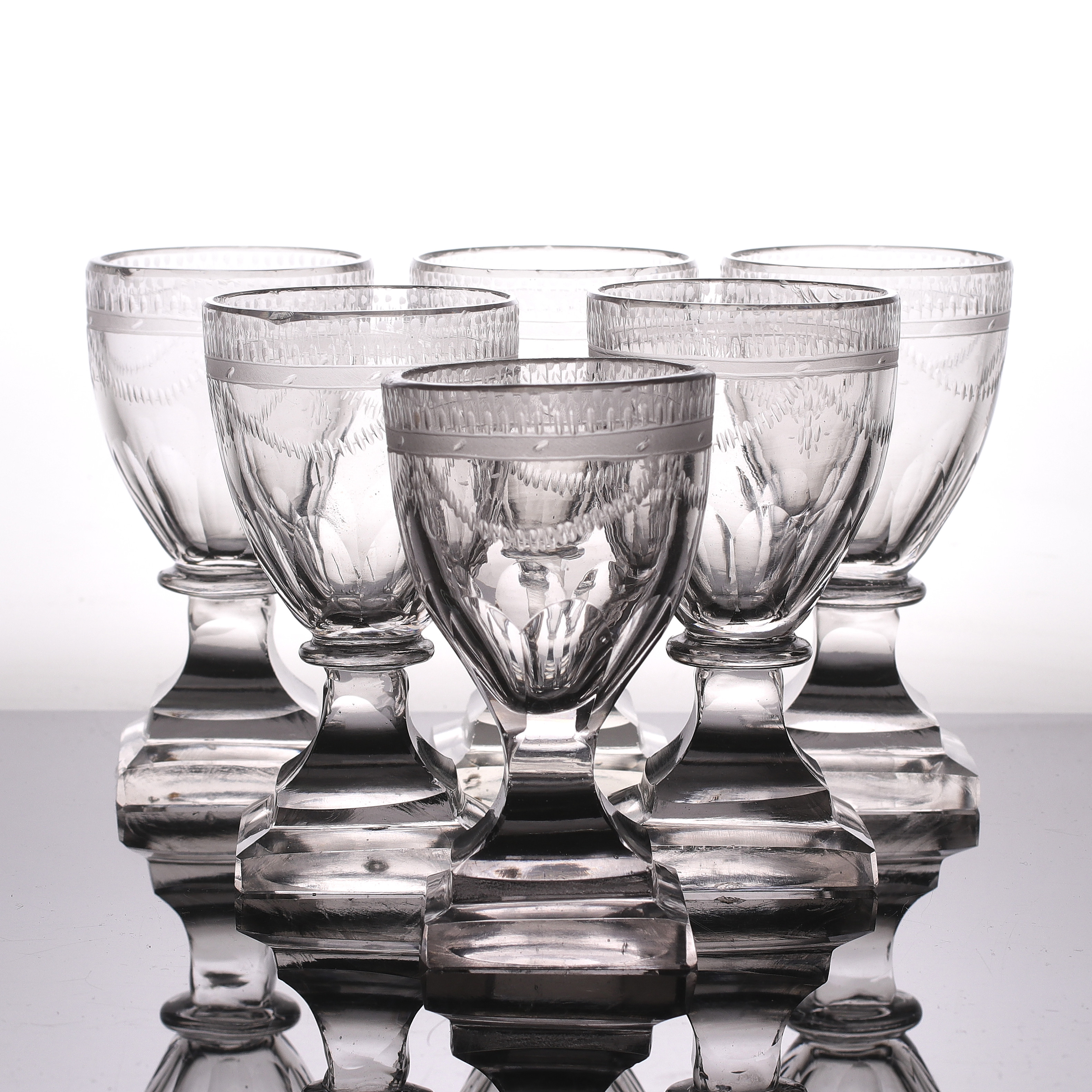 STARKVINSGLAS, 6 st, Sengustavianska, 17/1800-tal.