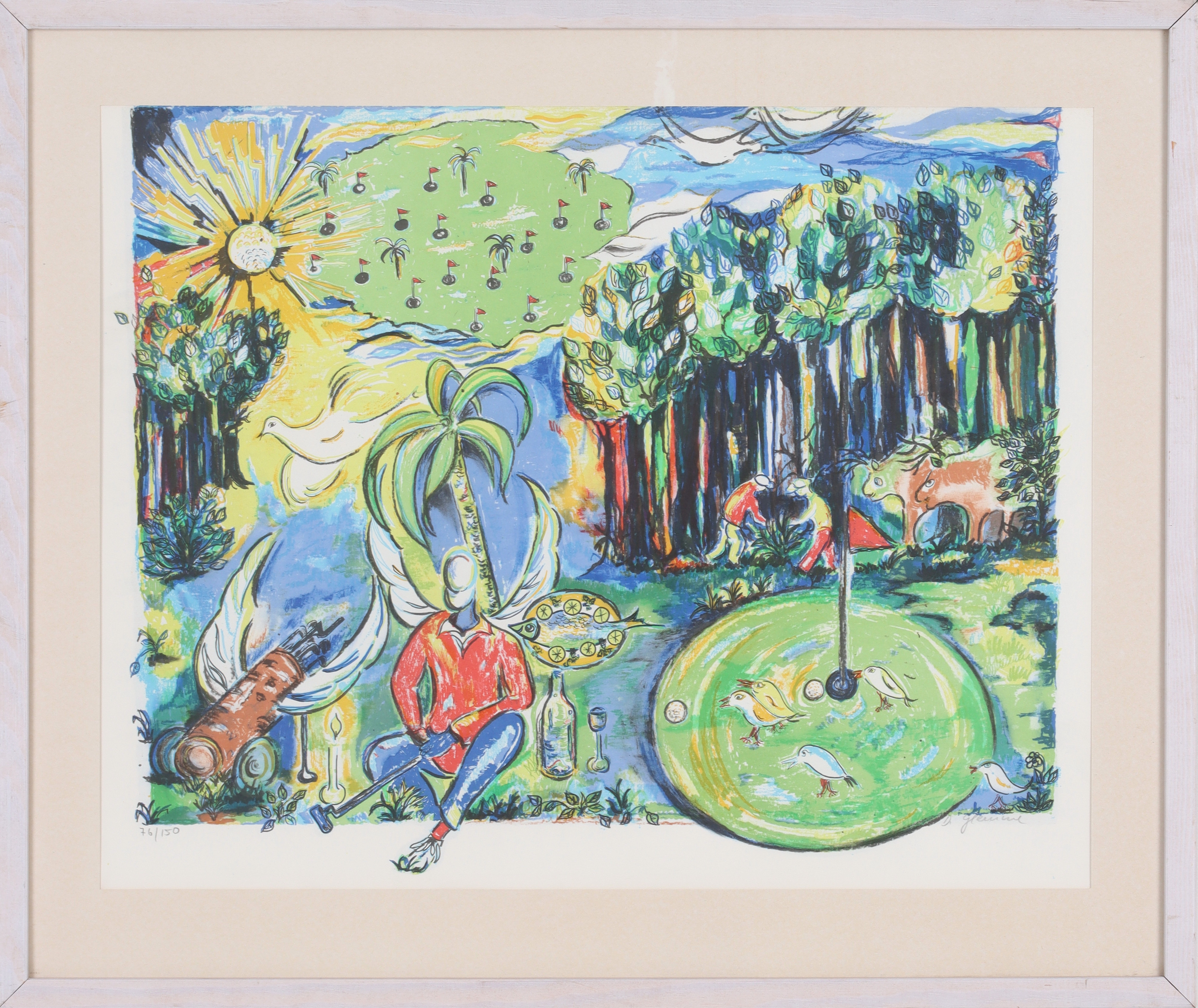 DAGMAR GLEMME. Golfbanan, litografi, signerad och numrerad 76/150.