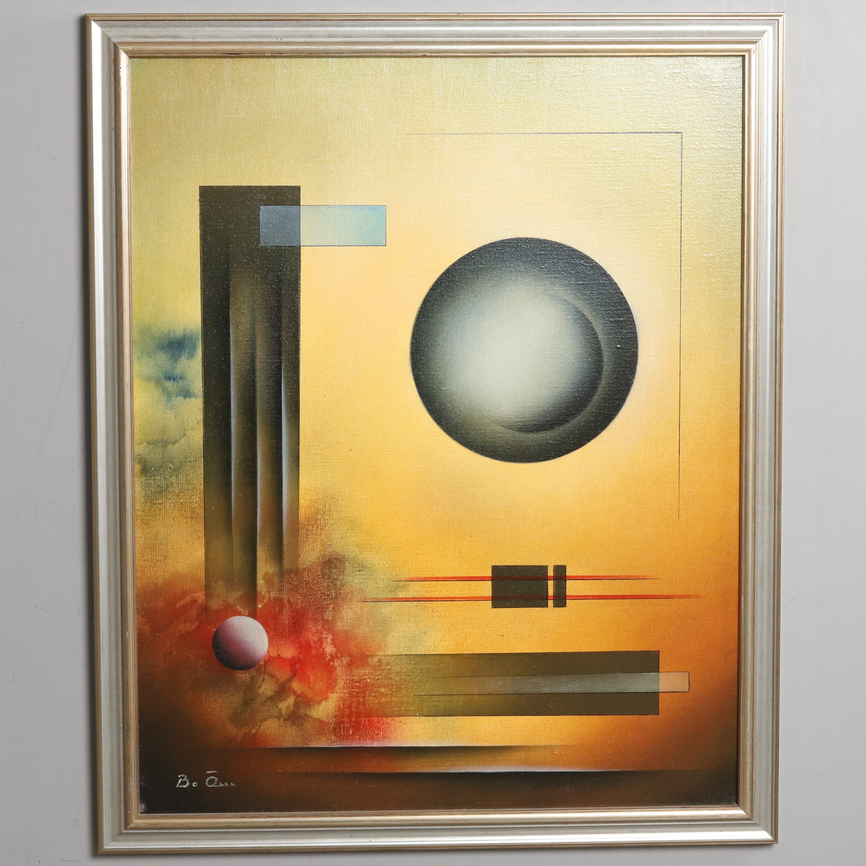 BO ÖRN (FÖDD 1949). Geometriskt komposition, olja på duk, signerad.