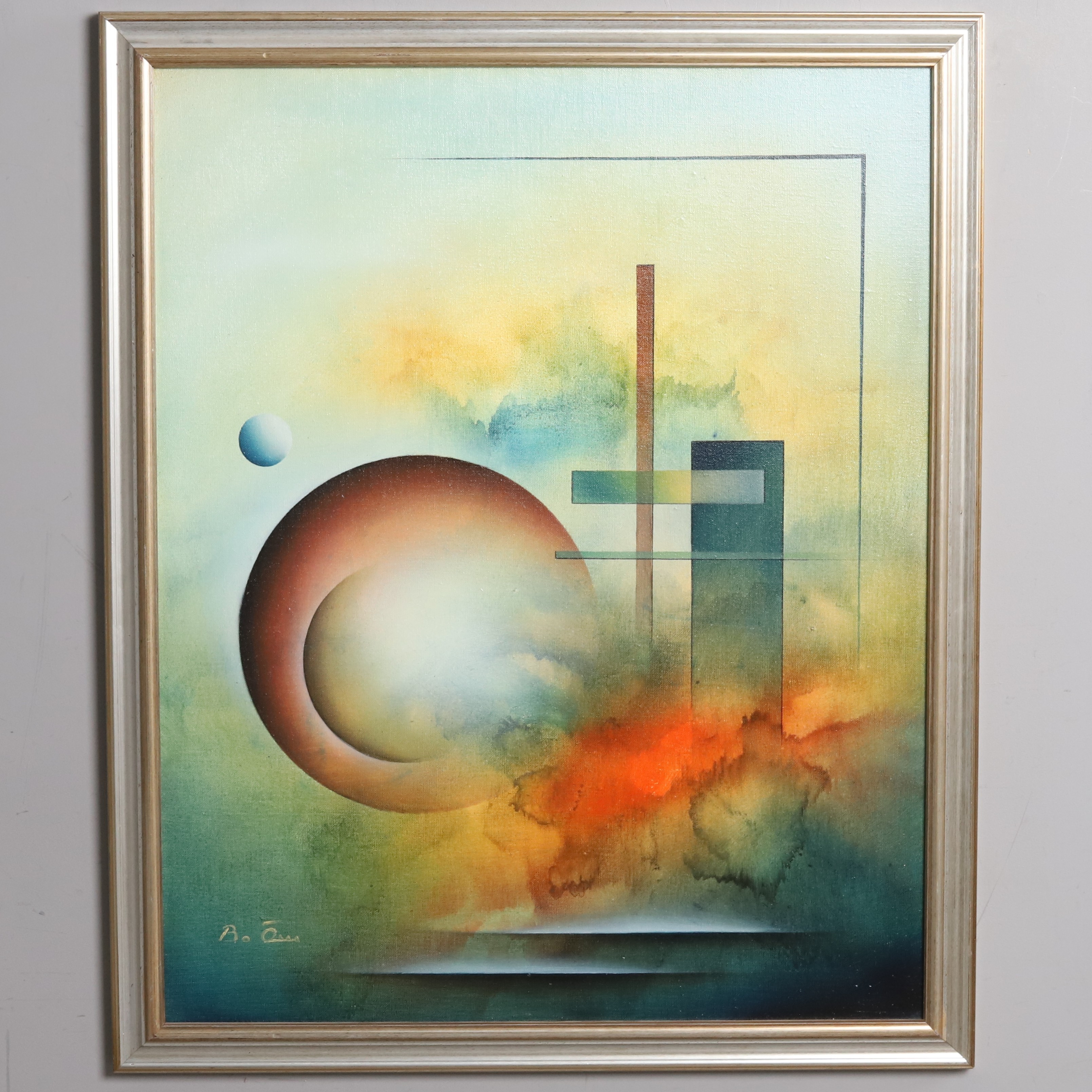 BO ÖRN (FÖDD 1949). Geometriskt komposition, olja på duk, signerad.