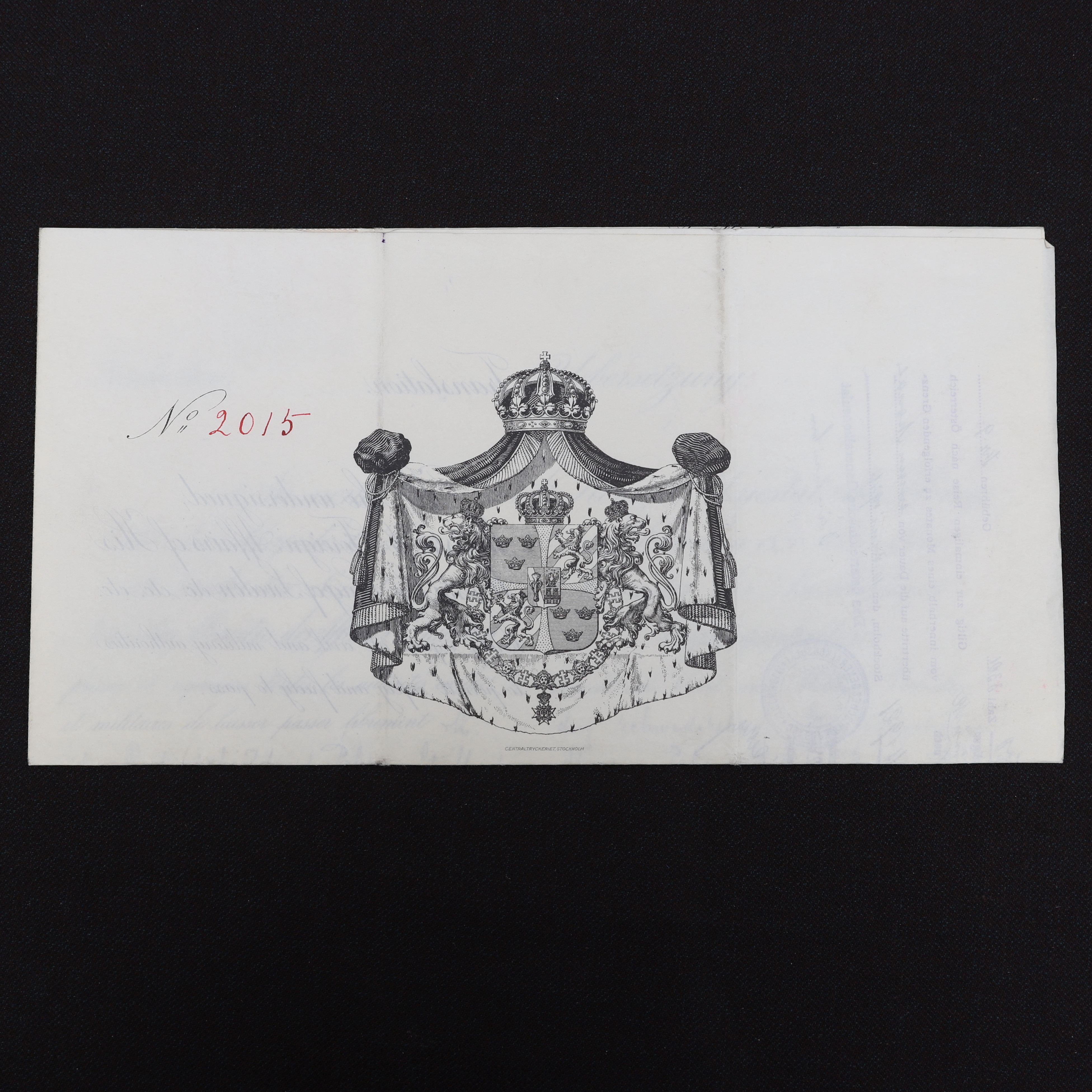 RESPASS, "Hovrättsrådet Pehr Cederschiöld", Stockholm, Sverige, 1921.