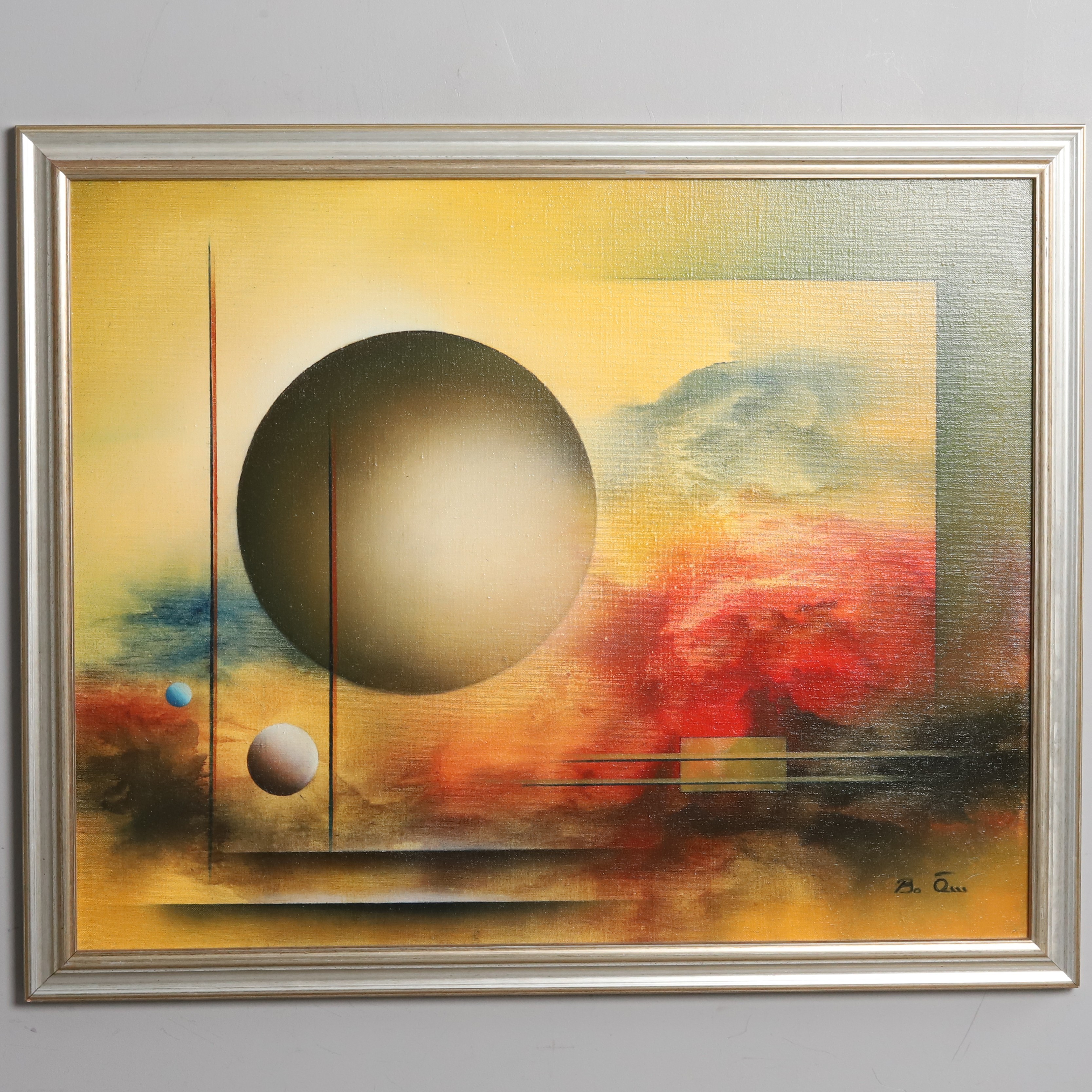 BO ÖRN (FÖDD 1949). Geometriskt komposition, olja på duk, signerad.
