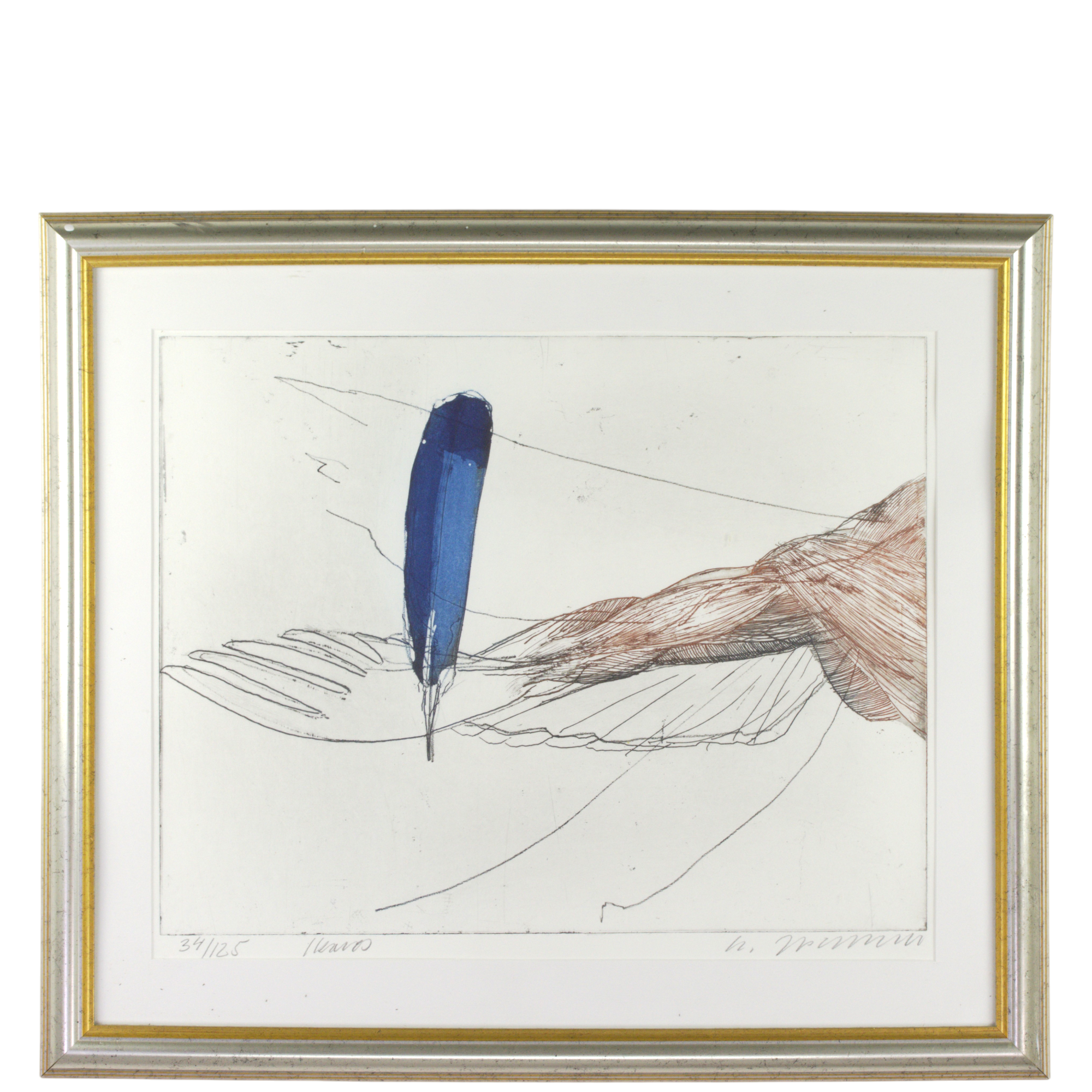 LARS JOHANSSON. Litografi, 34/125, "Ikaros", signerad.